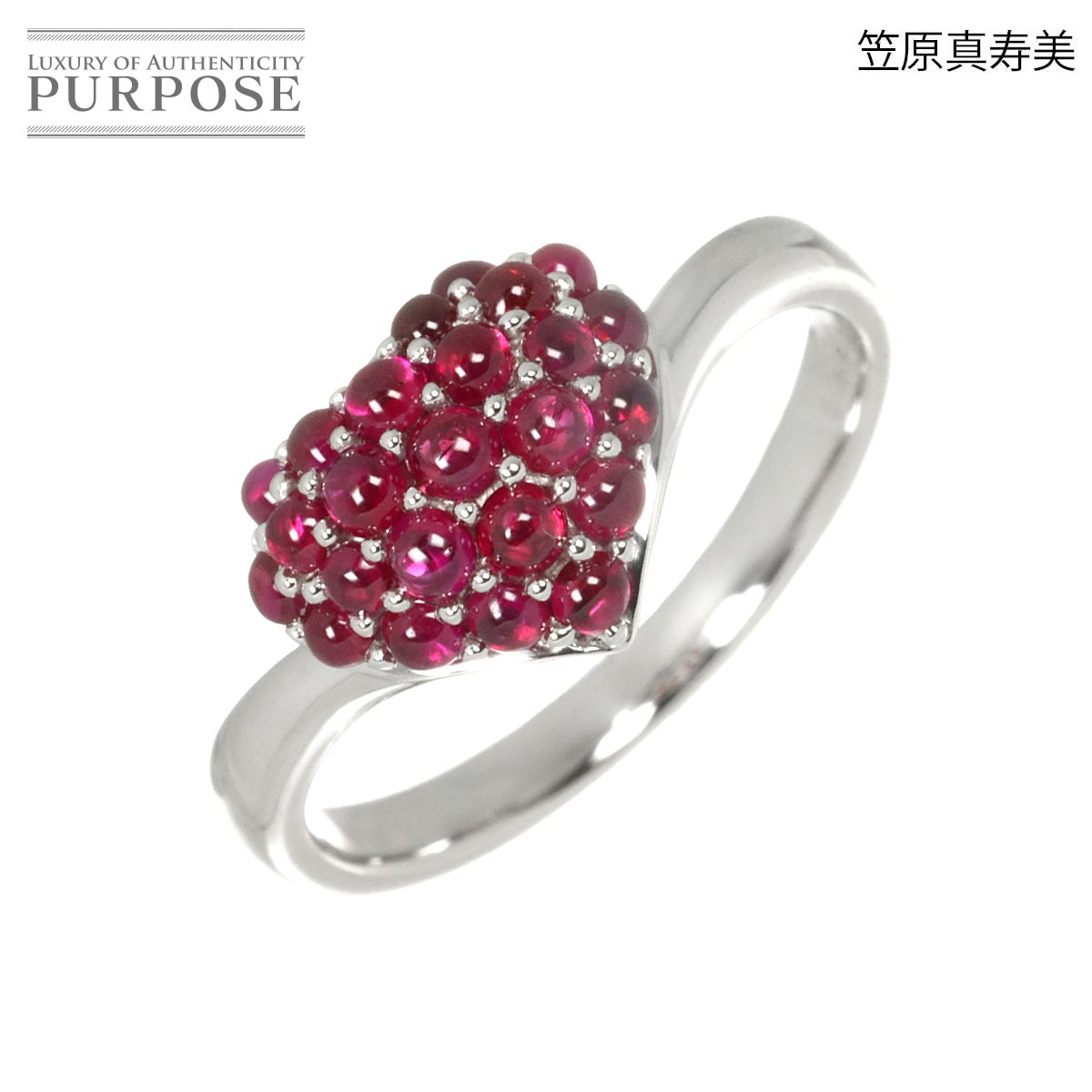 Masumi Kasahara リング 17.5号 ルビー 1.00ct K18 WG ホワイトゴールド 750 指輪 Ruby Ring 笠原真寿美 90331658