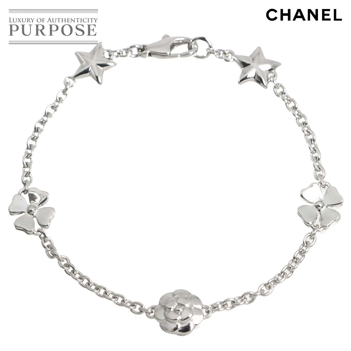 CHANEL スリーシンボル ブレスレット 16.5cm K18 WG ホワイトゴールド 750 Bracelet シャネル 90331791