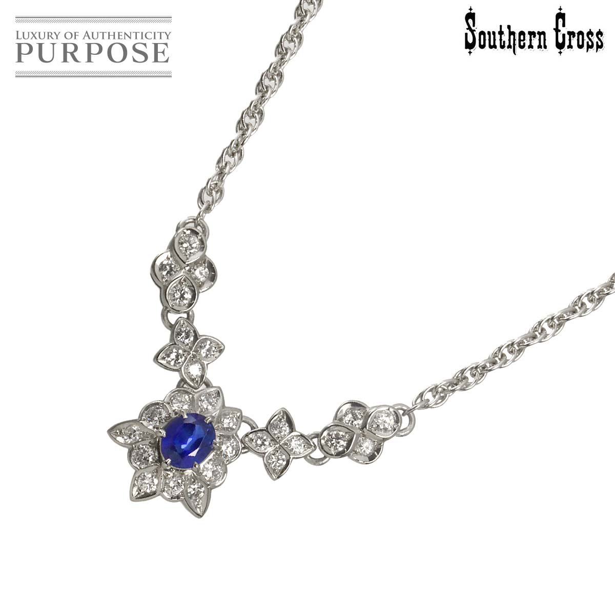 Southern Cross サファイヤ 0.73ct ダイヤ 0.85ct ネックレス 41cm Pt プラチナ Diamond Necklaceサザンクロス 90331947