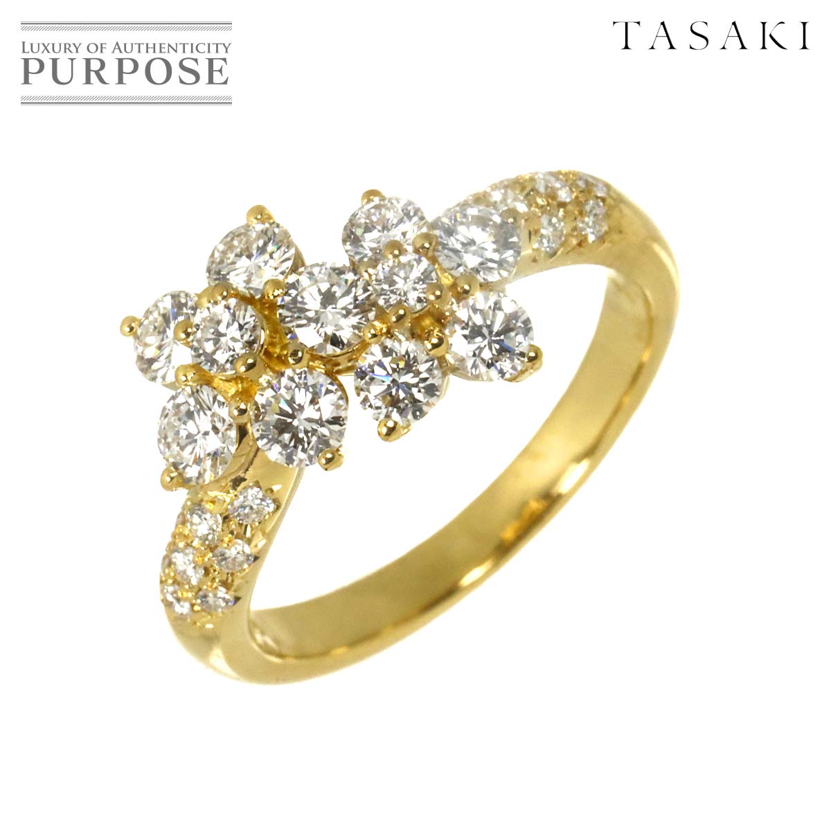 TASAKI 11号 リング ダイヤ 1.00ct K18 YG イエローゴールド 750 田崎真珠 指輪 Diamond Ring タサキ 90332147