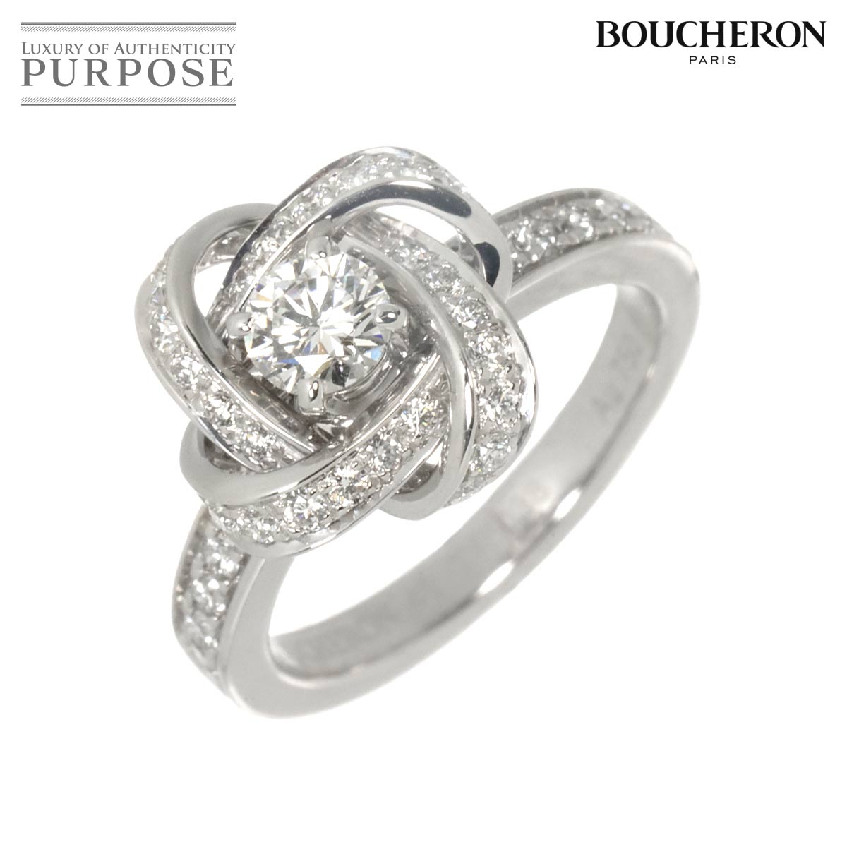 BOUCHERON ピヴォワンヌ #48 リング ダイヤ K18 WG ホワイトゴールド 750 指輪 Diamond Ring ブシュロン 90332887