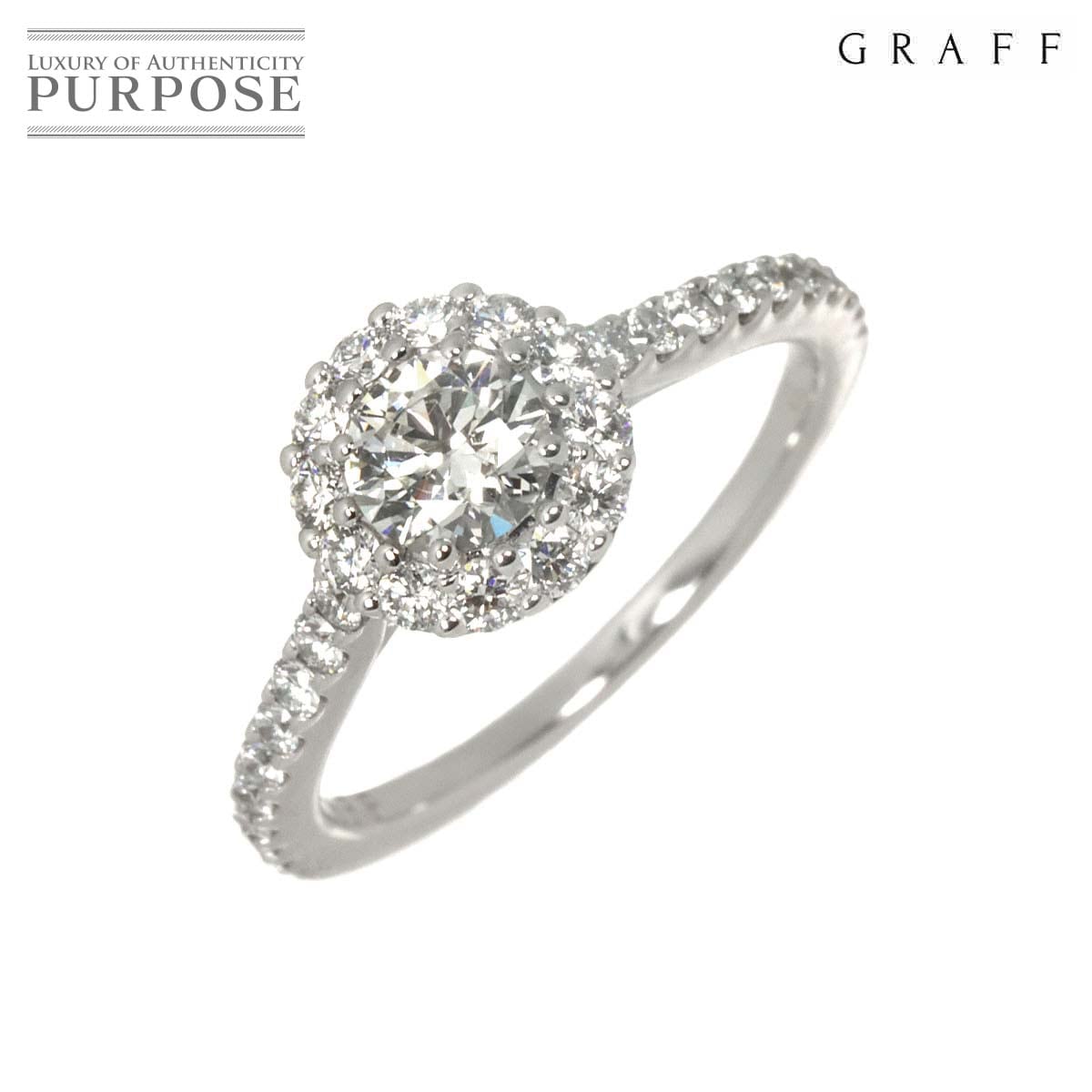 GRAFF アイコン ダイヤ 0.42ct G/VVS1/3EX 9.5号 リング K18 WG ホワイトゴールド 750 指輪 Diamond Ring 【鑑定書・証明書】グラフ 90333118