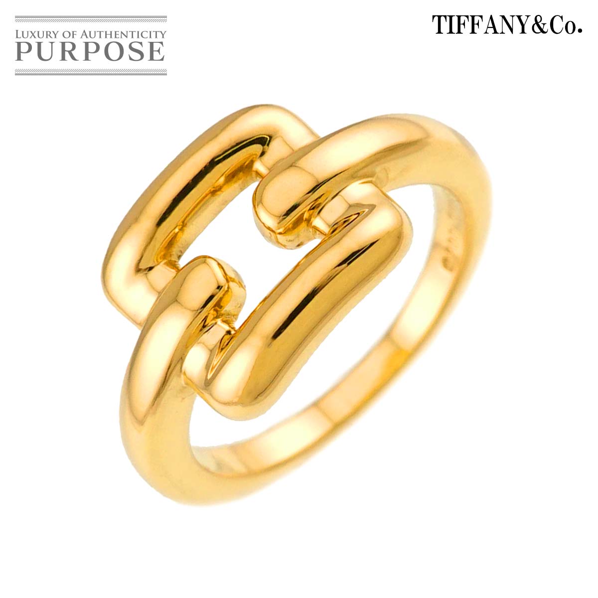 TIFFANY&CO. ビスケイン 9号 リング K18 YG イエローゴールド 750 指輪 Ring ティファニー 90334825