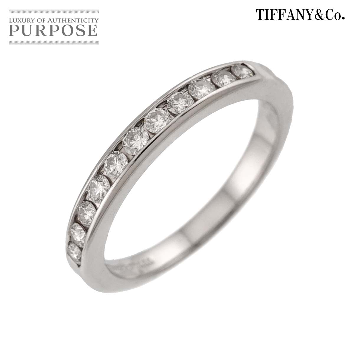 TIFFANY&Co. 7.5号 リング ハーフ ダイヤ Pt プラチナ エタニティ 指輪 Half Diamond Ring ティファニー 90334831