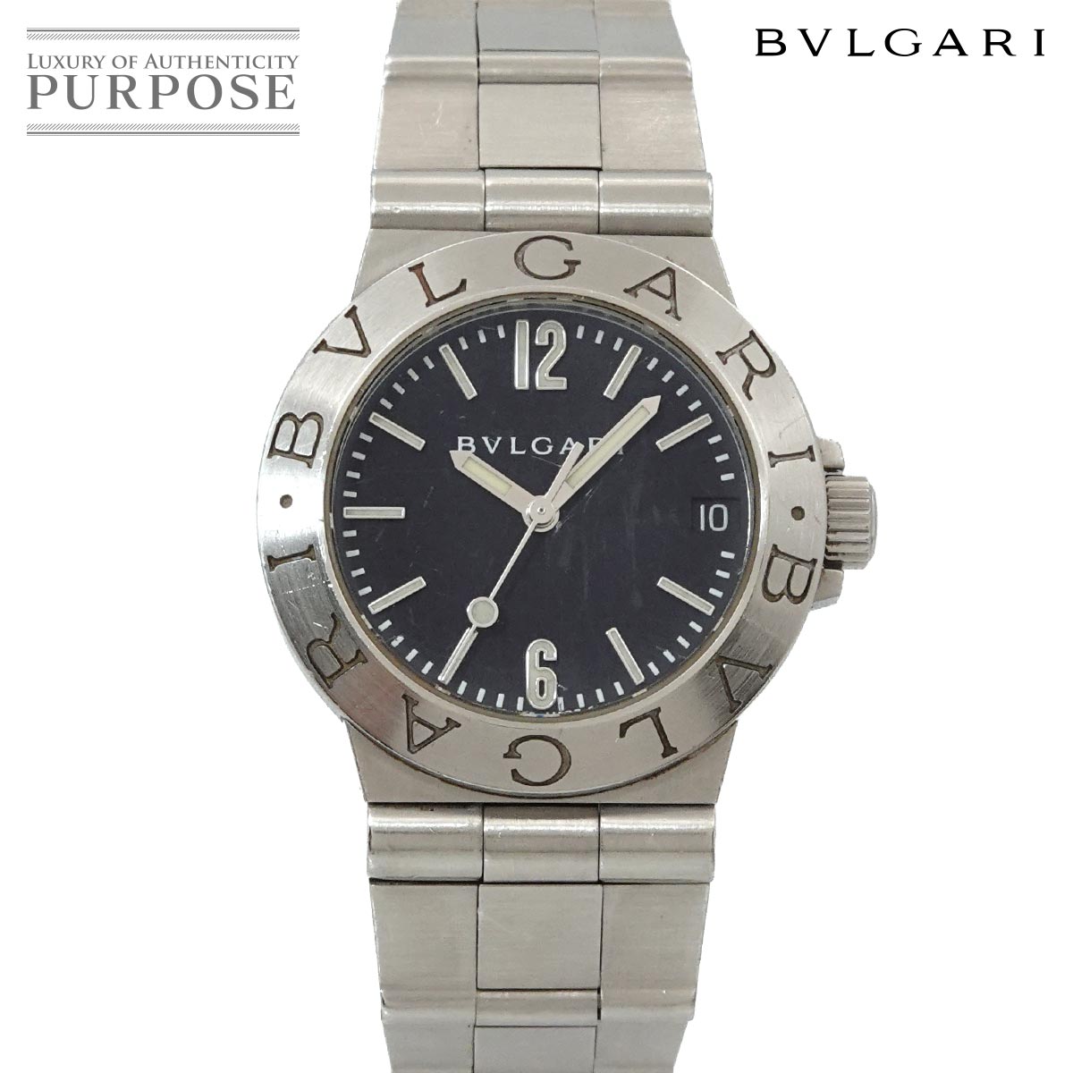 BVLGARI ディアゴノ スポーツ LCV29S レディース 腕時計 デイト ブラック 自動巻き オートマ ウォッチ Diagono ブルガリ 90336372
