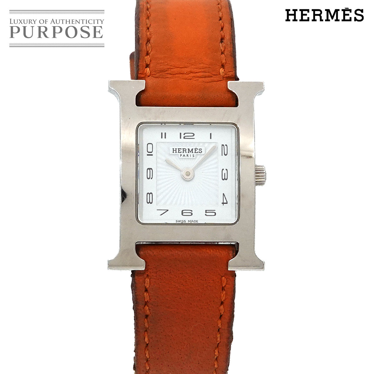 HERMES Hウォッチ HH1 210 レディース 腕時計 ホワイト クォーツ ウォッチ H Watch エルメス 90338436