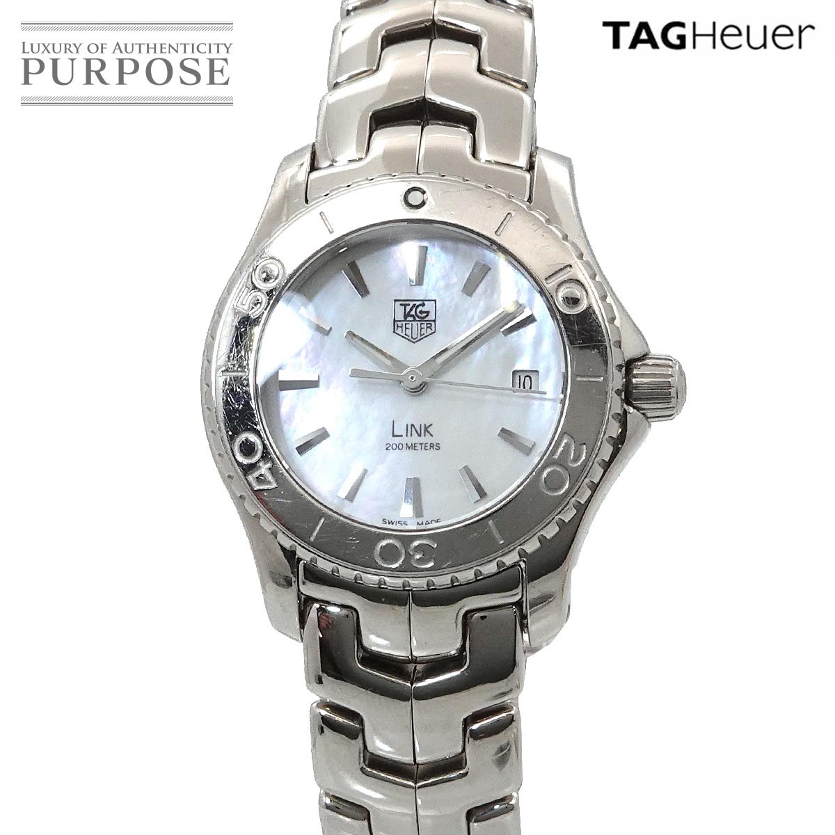 TAG Heuer リンク WJ1313-0 レディース 腕時計 デイト ホワイトシェル クォーツ ウォッチ Link タグホイヤー 90338503