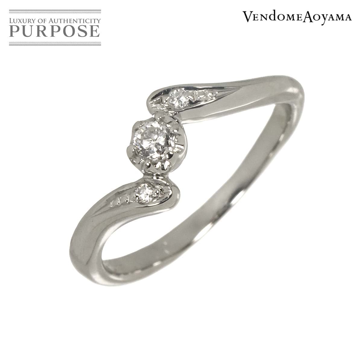 Vendome 8号 リング ダイヤ 0.10ct Pt プラチナ 指輪 Diamond Ring ヴァンドーム 90329656