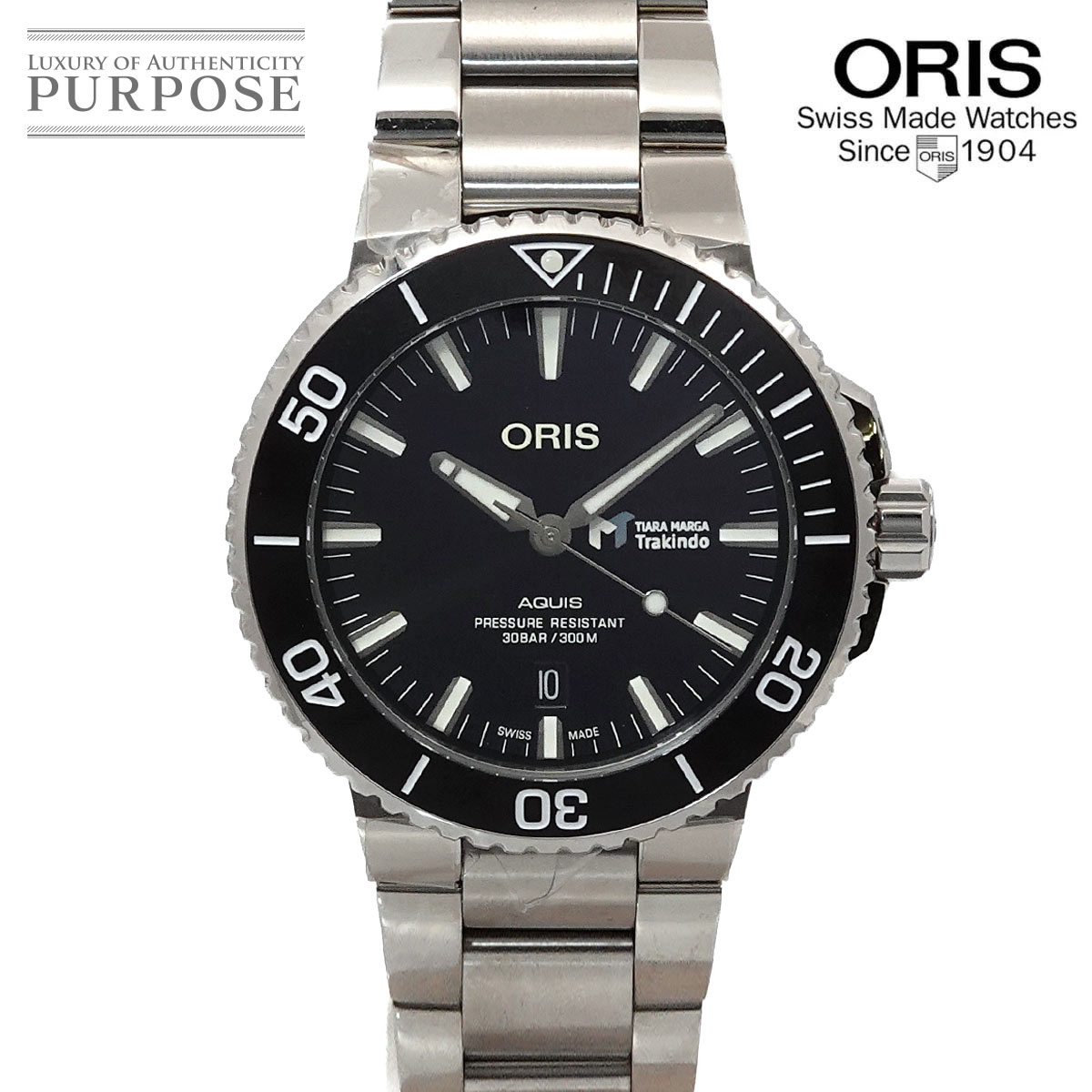ORIS アクイス デイト 01 733 7730 メンズ 腕時計 デイト ブラック オートマ 自動巻き ウォッチ Aquis Date オリス 90337570