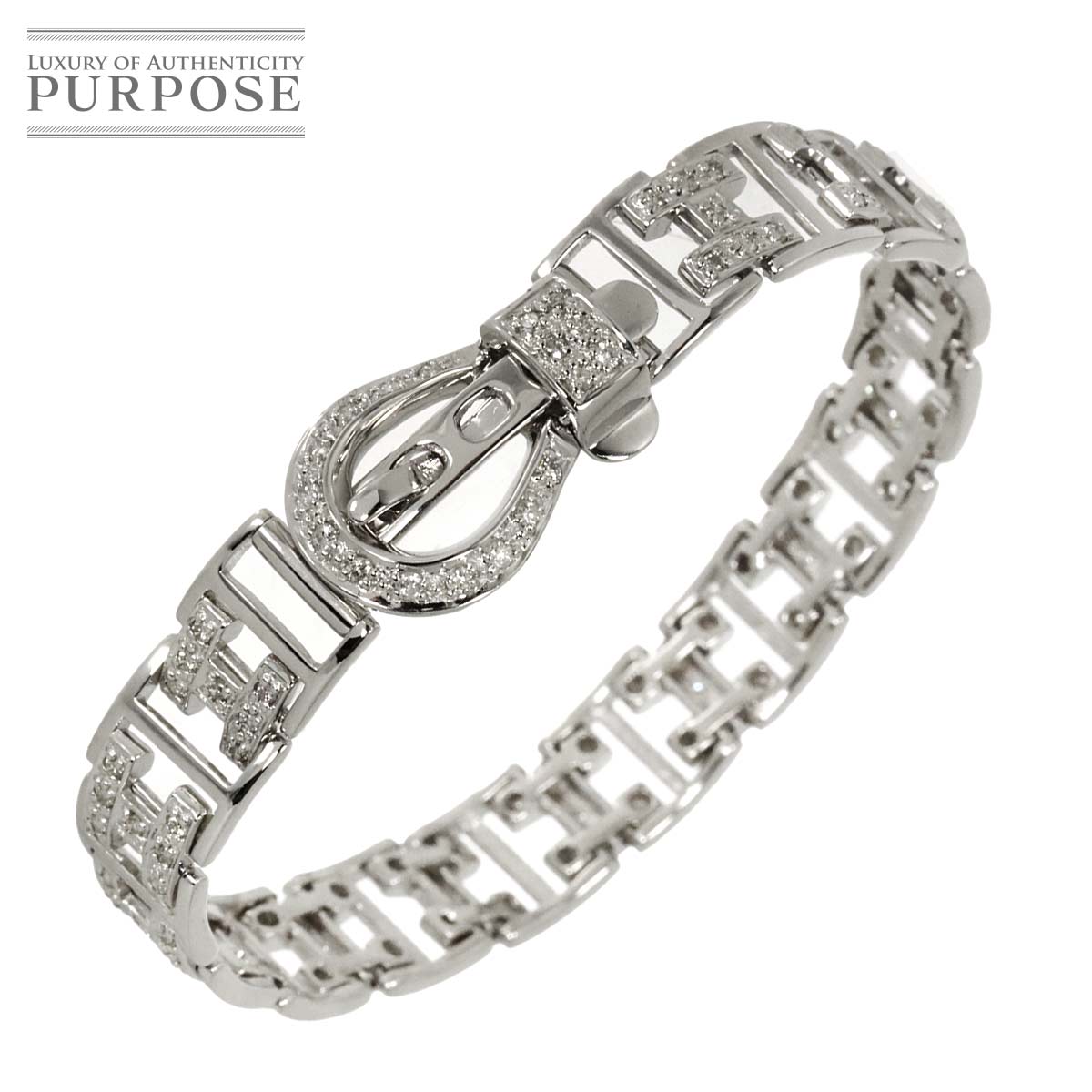 ダイヤ 1.00ct ブレスレット 15cm K18 WG ホワイトゴールド 750 Diamond Bracelet 90329558