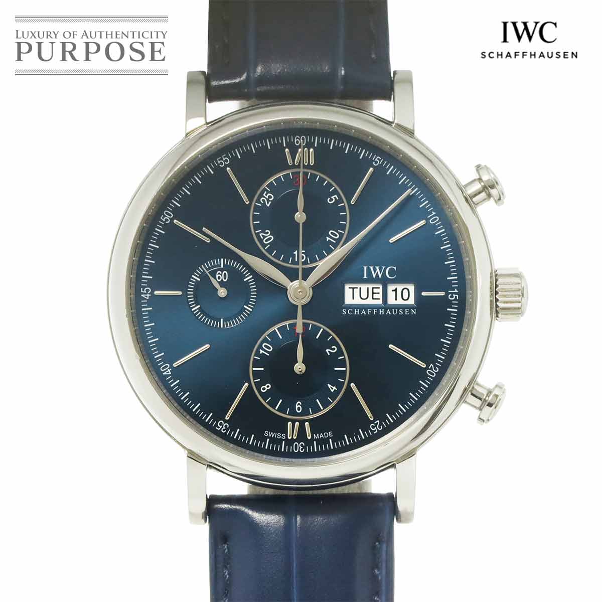 IWC ポートフィノ クロノグラフ IW391019 ローレウス 世界2500本限定 メンズ 腕時計 デイデイト ブルー 自動巻き インターナショナル ウォッチ カンパニー 90310194