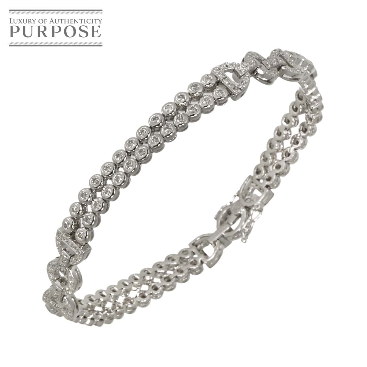 ダイヤ 2.68ct K18 WG ブレスレット 18cm ホワイトゴールド 750 Diamond Bracelet 90338058