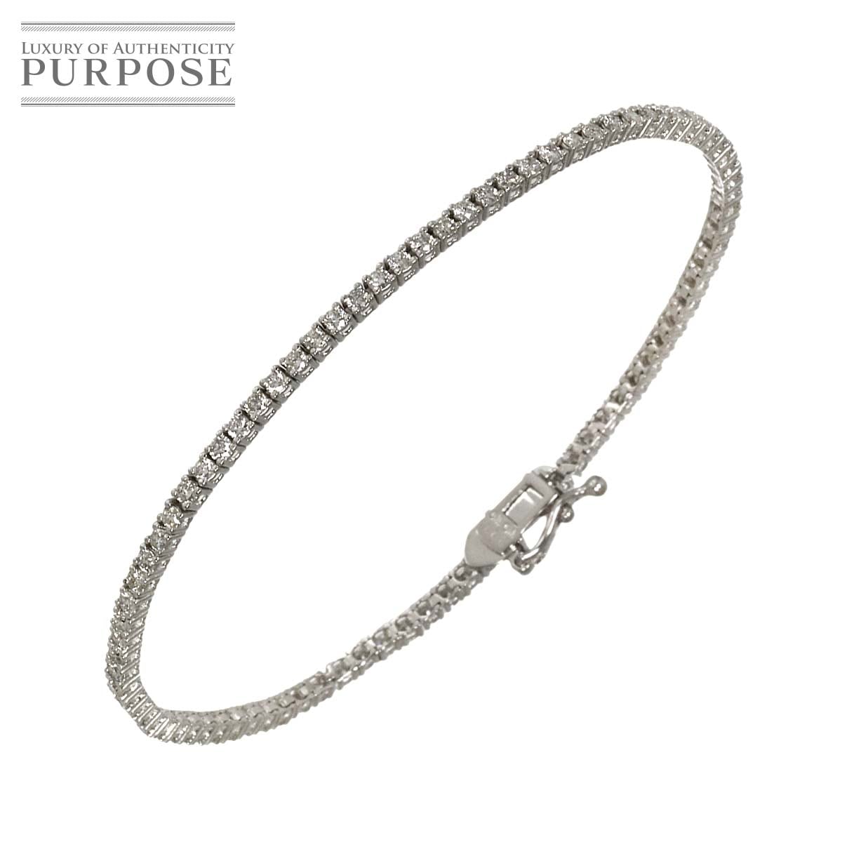 ダイヤ 2.00ct K18 WG ブレスレット 18cm ホワイトゴールド 750 Diamond Bracelet 90338408