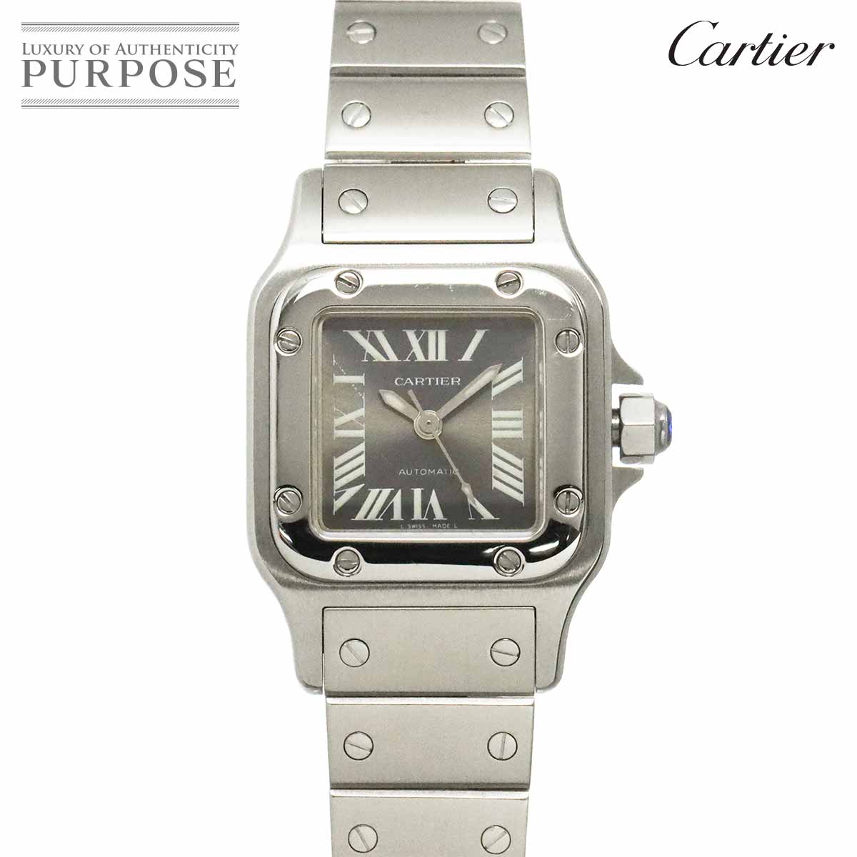 Cartier サントスガルベSM W20066D6 レディース 腕時計 アジア限定 グレー 自動巻き ウォッチ カルティエ 90338451