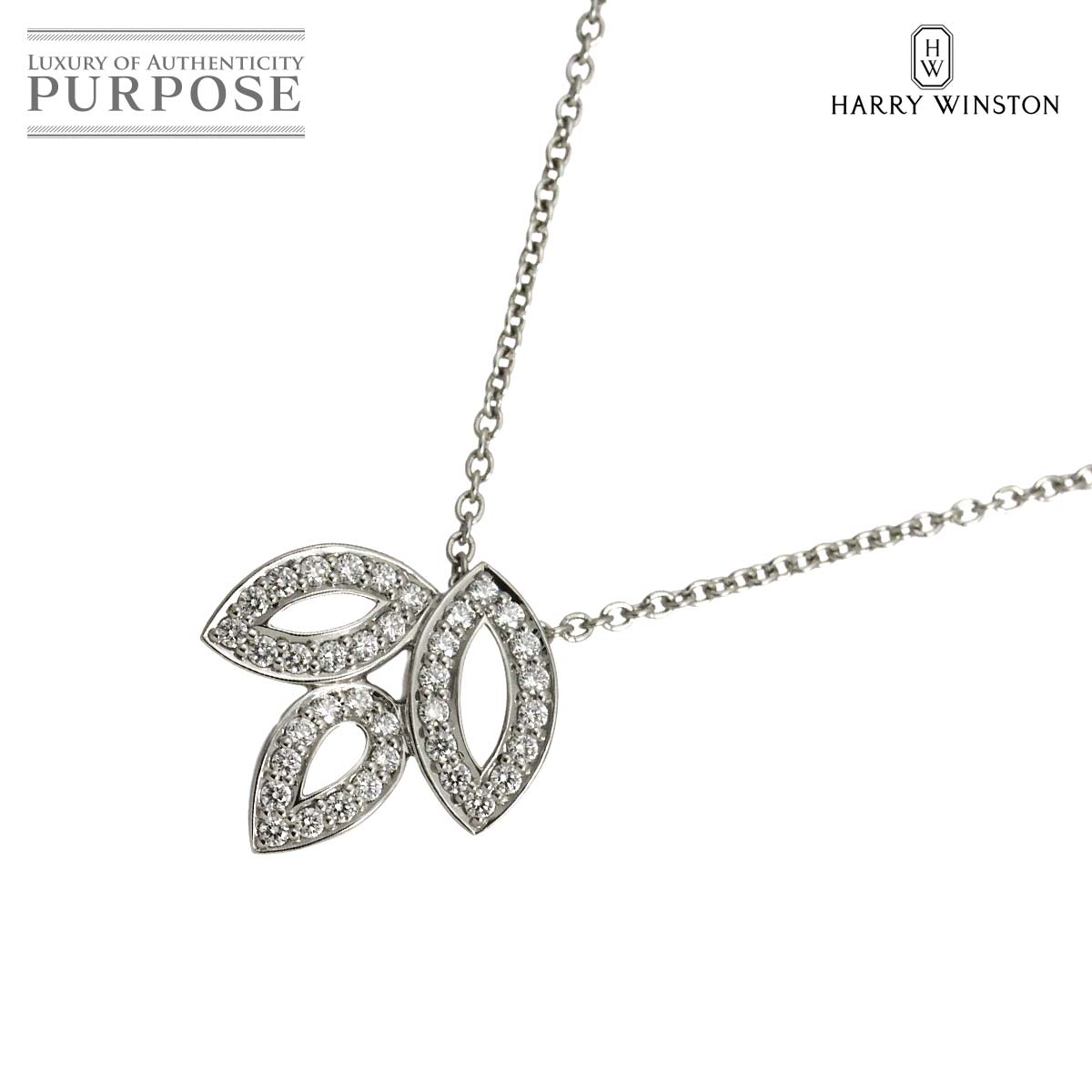 HARRY WINSTON リリークラスター ミニ ダイヤ ネックレス 40cm Pt プラチナ Diamond Necklace ハリーウィンストン 90329779