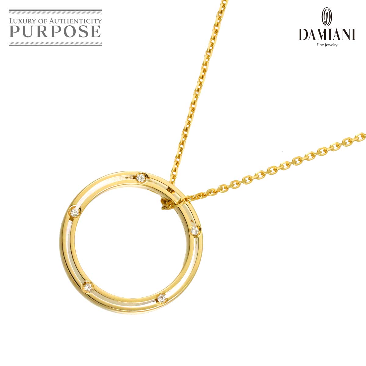DAMIANI ディサイド ダイヤ 10P ネックレス 45cm K18 YG イエローゴールド 750 Diamond Necklace ダミアーニ 90332145