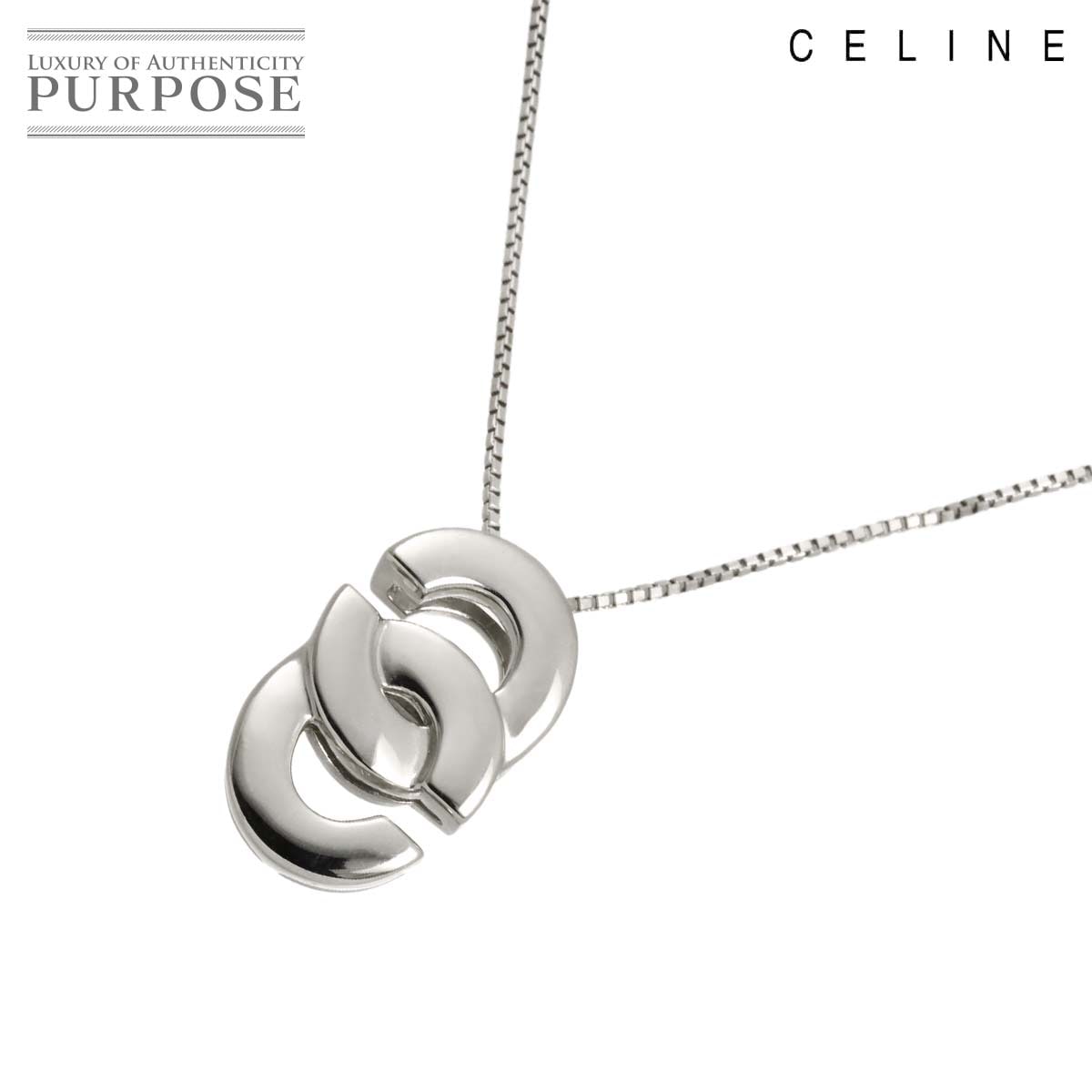 CELINE ルビー 0.02ct ネックレス 42cm Pt プラチナ Ruby Necklace セリーヌ 90333047