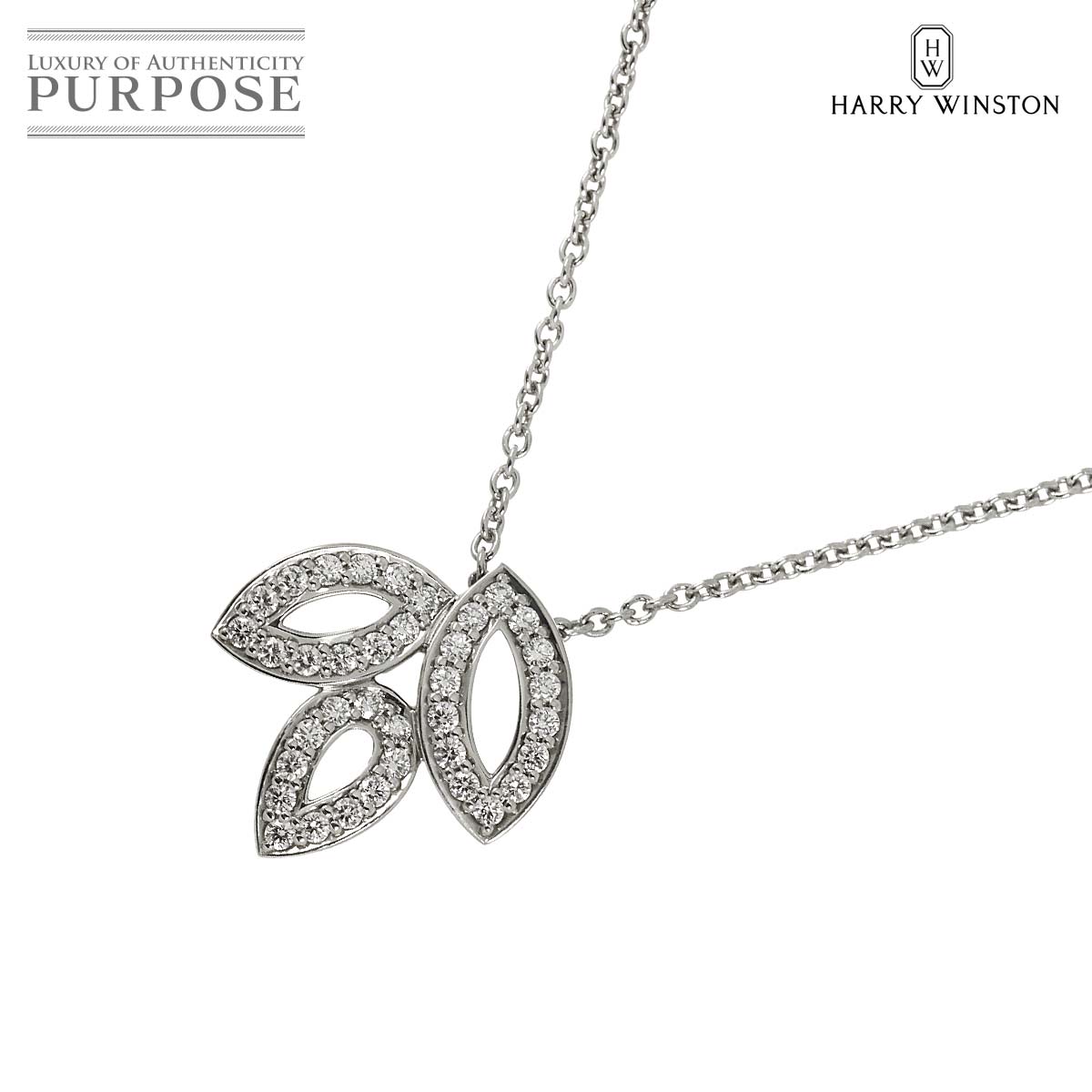 HARRY WINSTON リリークラスター ミニ ダイヤ ネックレス 41cm Pt プラチナ Diamond Necklace【証明書付き】ハリーウィンストン 90334003
