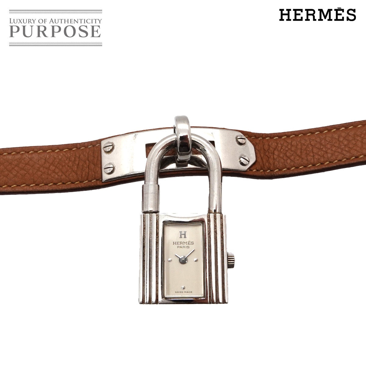 USED】 エルメス - HERMES - ケリーウォッチ YGP/革 ゴールド文字盤