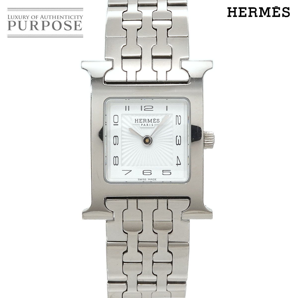 HERMES Hウォッチ HH1 210 レディース 腕時計 ホワイト クォーツ ウォッチ H Watch エルメス 90340347