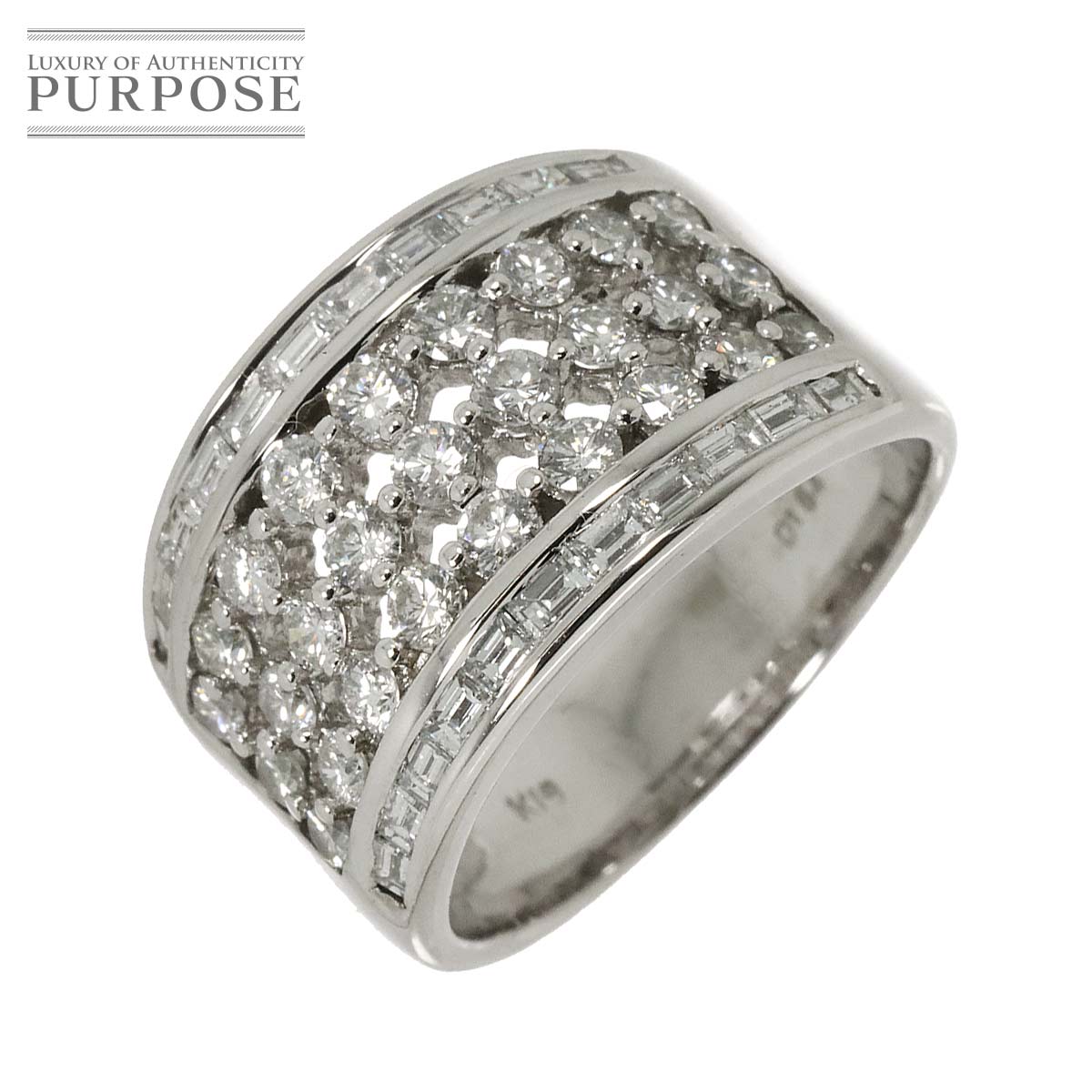 リング 12号 ダイヤ 1.64ct K18 WG ホワイトゴールド 750 指輪 Diamond Ring 90338405
