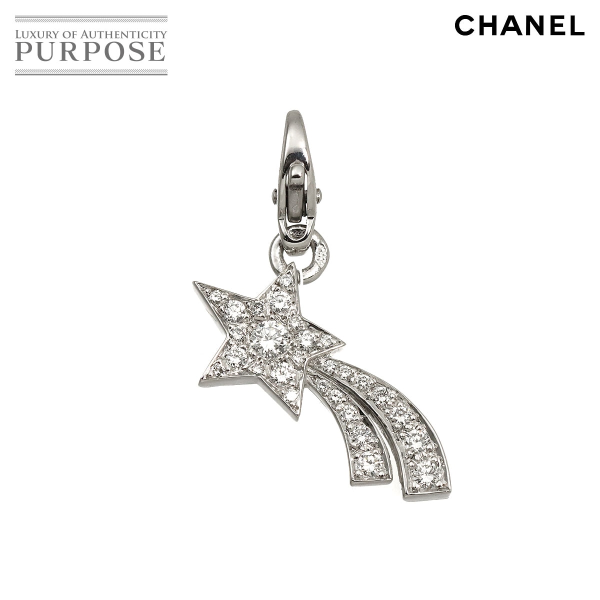 CHANEL コメット スター ダイヤ ペンダント トップ K18 WG ホワイトゴールド 750 チャーム Pendant Top シャネル 90326241