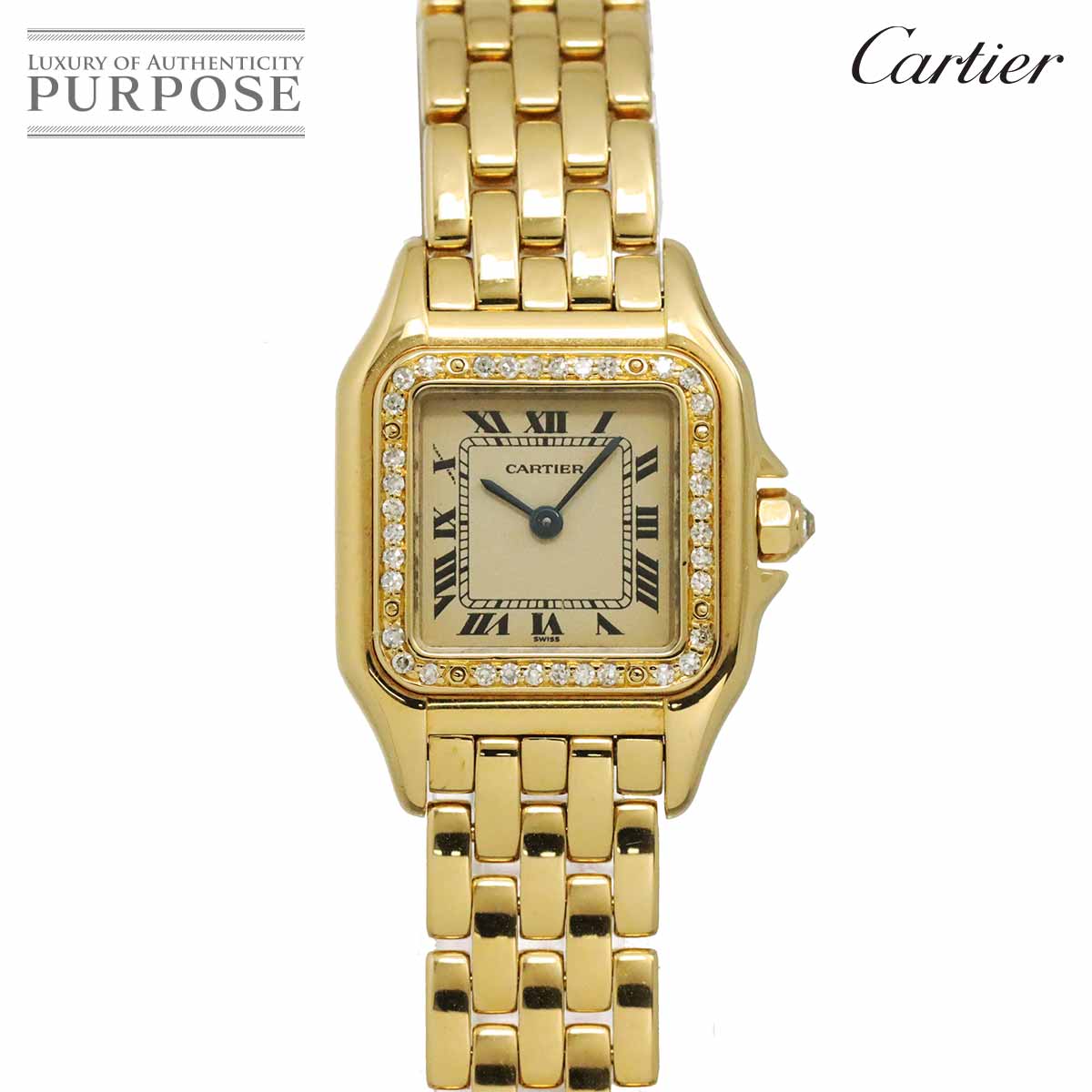 Cartier パンテール SM 88830000 レディース 腕時計 アイボリー K18YG イエローゴールド 金無垢 クォーツ ウォッチ Panthere カルティエ 90337407