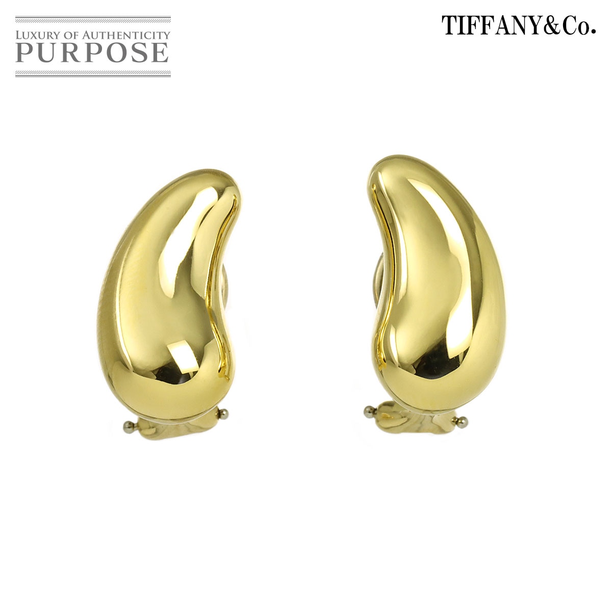 TIFFANY&Co. ティアドロップ イヤリング K18 YG イエローゴールド 750 Earrings Clip on ティファニー 90333668