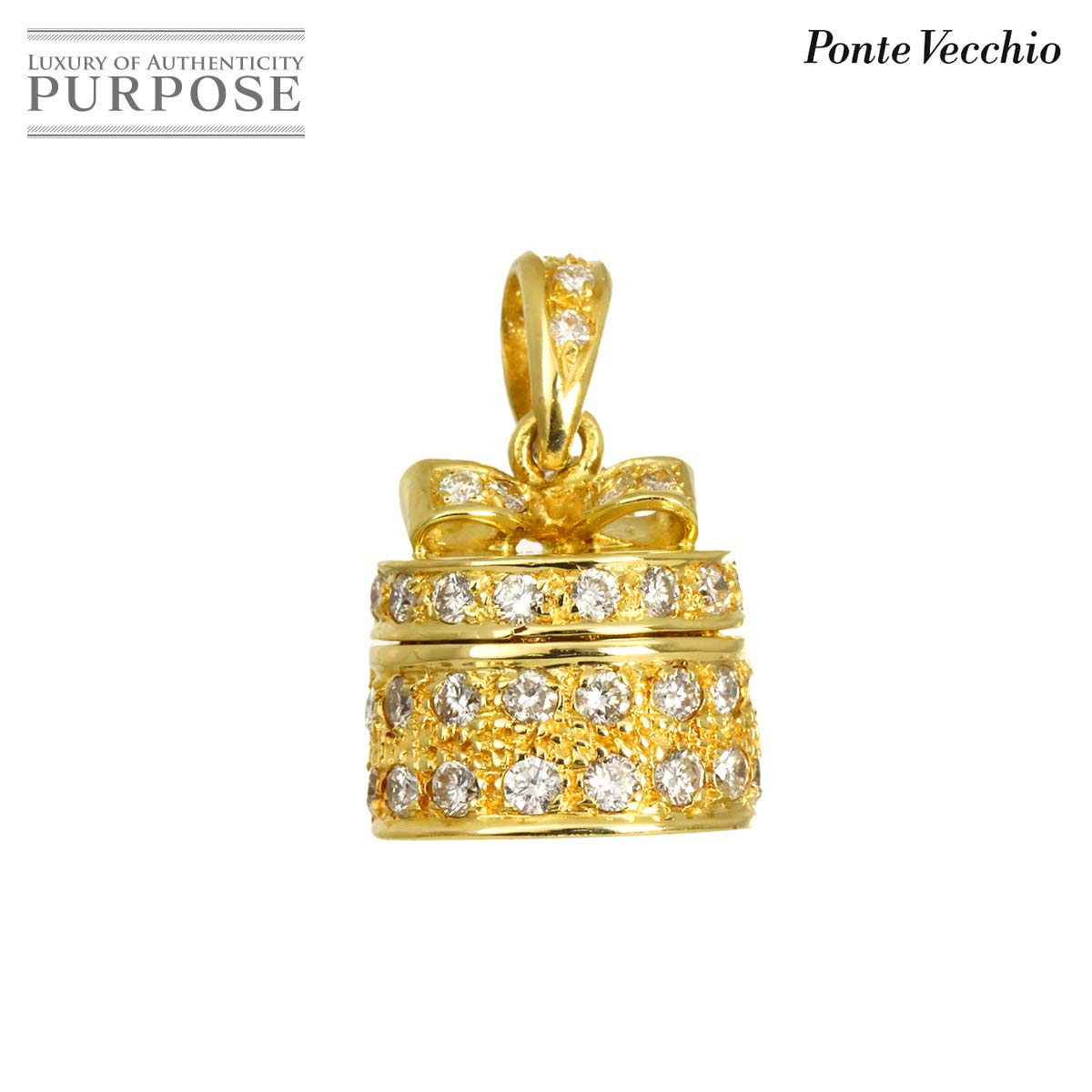 Ponte Vecchio ダイヤ 0.64ct ルビー 0.21ct ペンダント トップ K18 YG イエローゴールド 750 Pendant Top ポンテヴェキオ 90334311