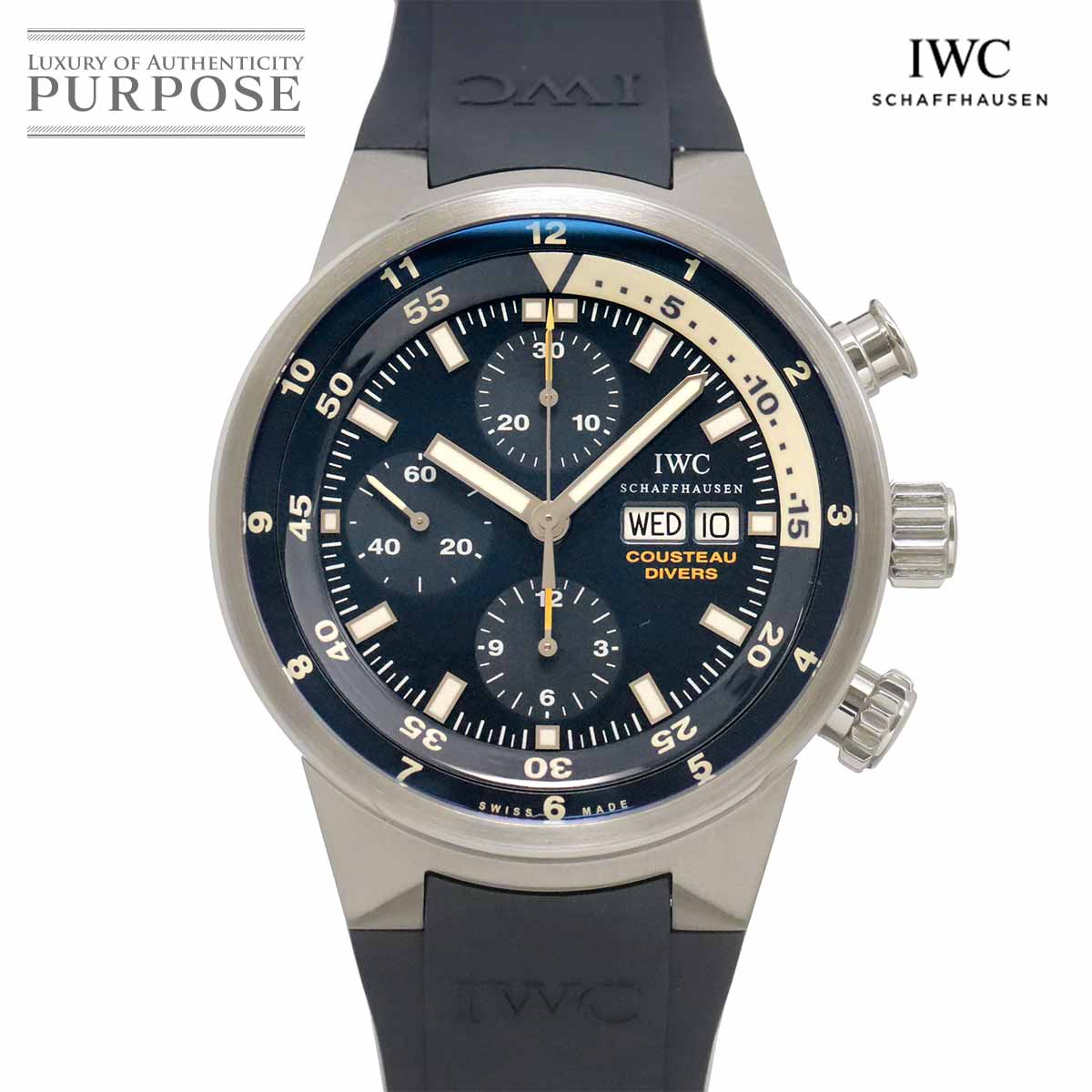 IWC アクアタイマー クロノグラフ クストーダイバー IW378201 メンズ 腕時計 デイデイト ネイビー 自動巻き インターナショナル ウォッチ カンパニー Aquatimer 90339612