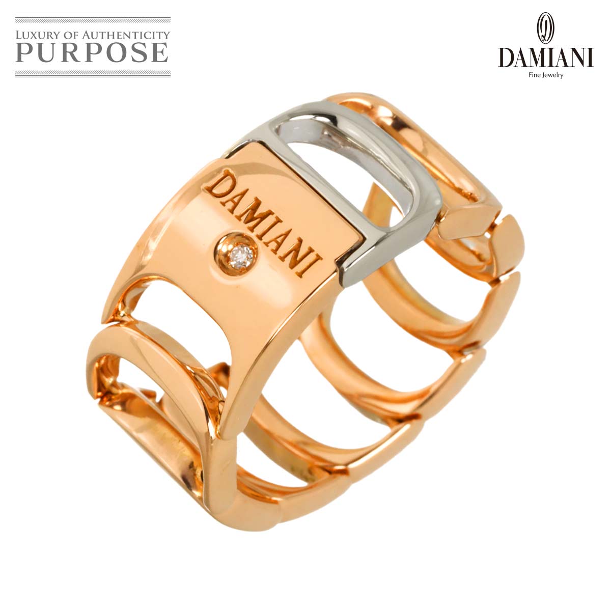 DAMIANI ダミアニッシマ 13.5号 ダイヤ リング K18 PG WG ピンク ホワイト ゴールド 750 指輪 Damianissima Ring ダミアーニ 90331612
