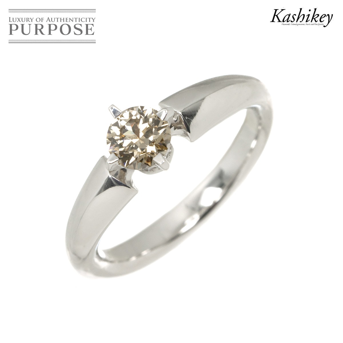 KASHIKEY 6号 リング ブラウンダイヤ 0.33ct ダイヤ 0.01ct K18 WG ホワイトゴールド 750 Diamond Ring カシケイ 90333529