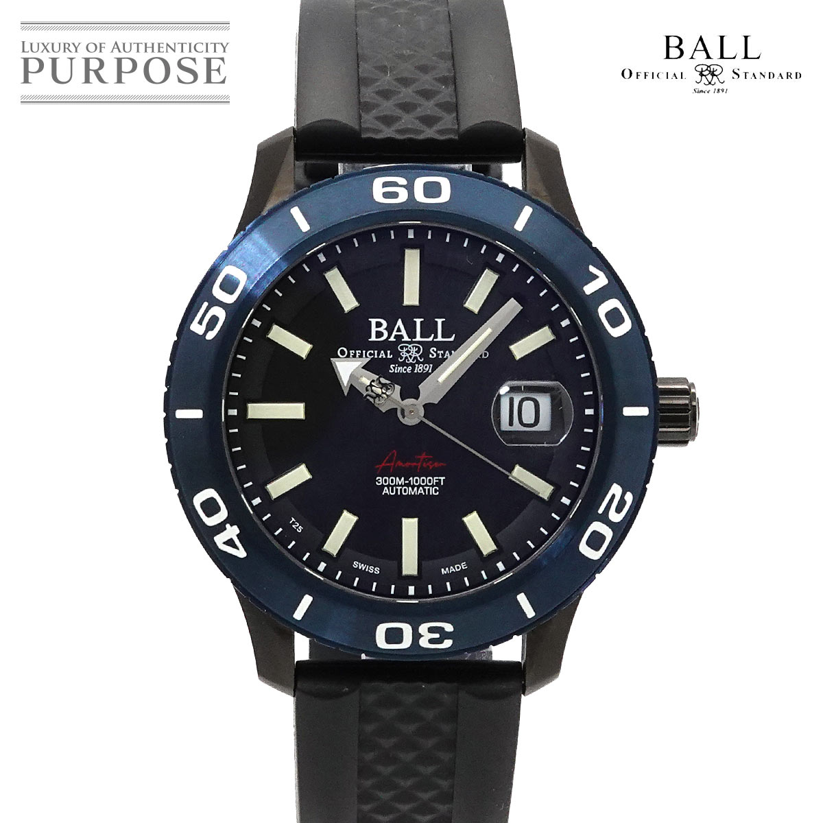 BALL ストークマン NECC DM3090A メンズ 腕時計 デイト ブラック オートマ 自動巻き Stokeman ボール ウォッチ 90340791