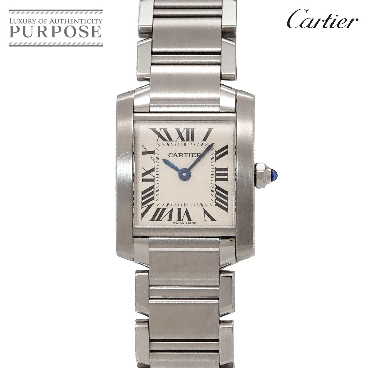 Cartier タンクフランセーズSM W51008Q3 レディース 腕時計 アイボリー クォーツ ウォッチ Tank Francaise カルティエ 90340968