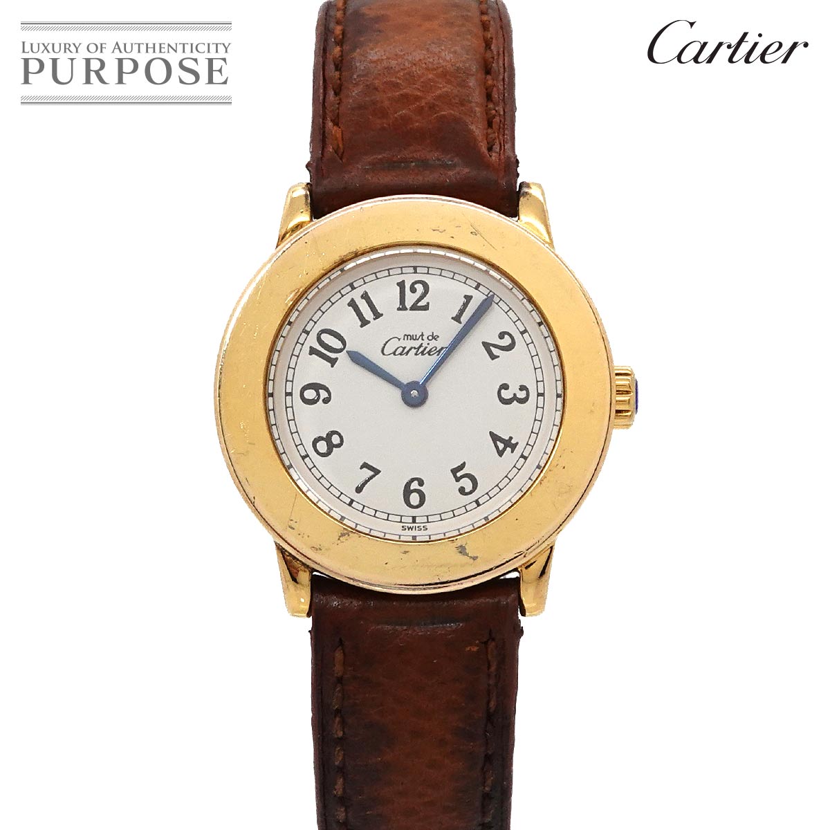 Cartier マスト ロンド SM ヴェルメイユ W1008843 レディース 腕時計 シルバー 925 クォーツ ウォッチ Must Ronde カルティエ 90341575