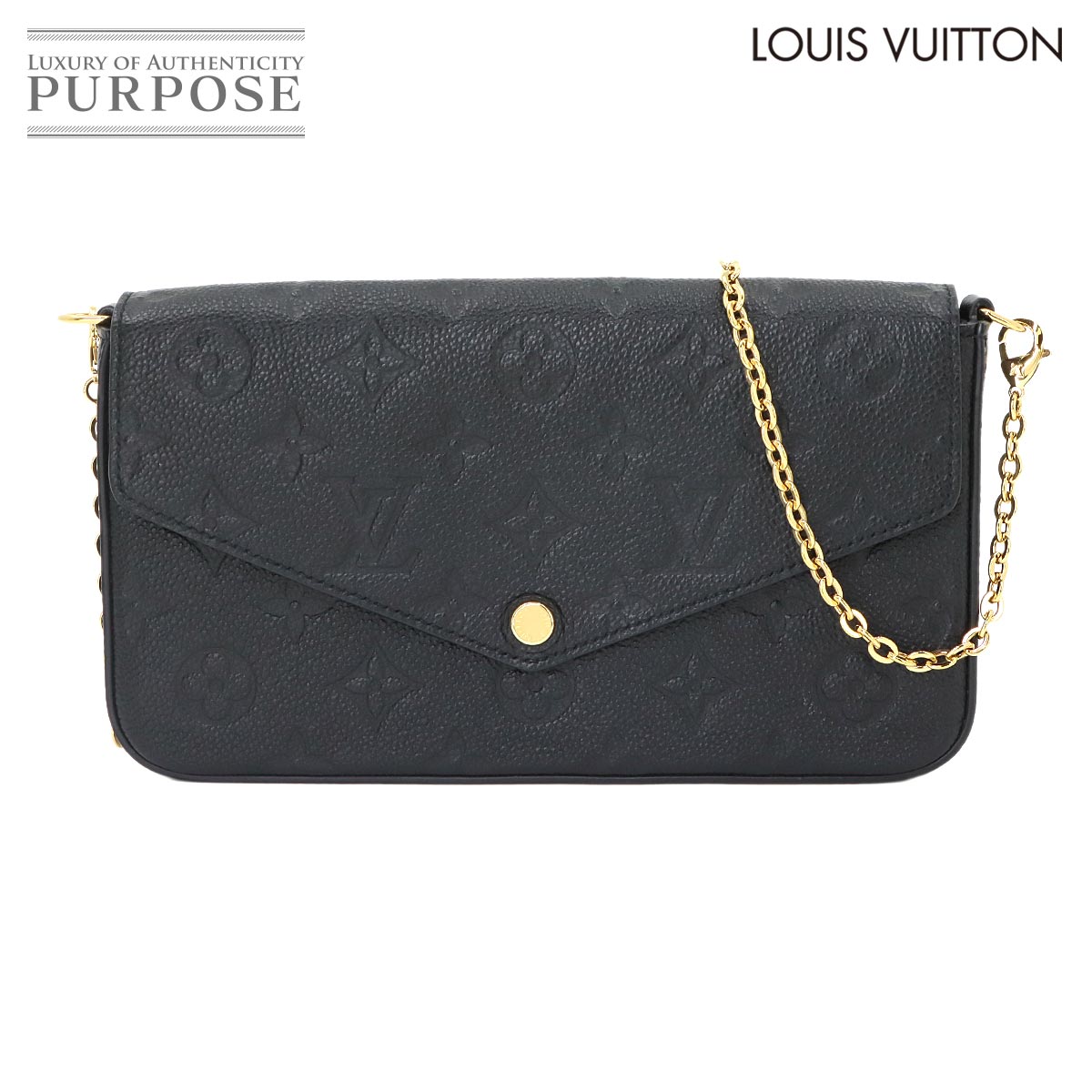 LOUIS VUITTON モノグラム アンプラント ポシェット フェリシー チェーン ウォレット レザー ノワール M64064 RFID Pochette Felice ルイ ヴィトン 90337759