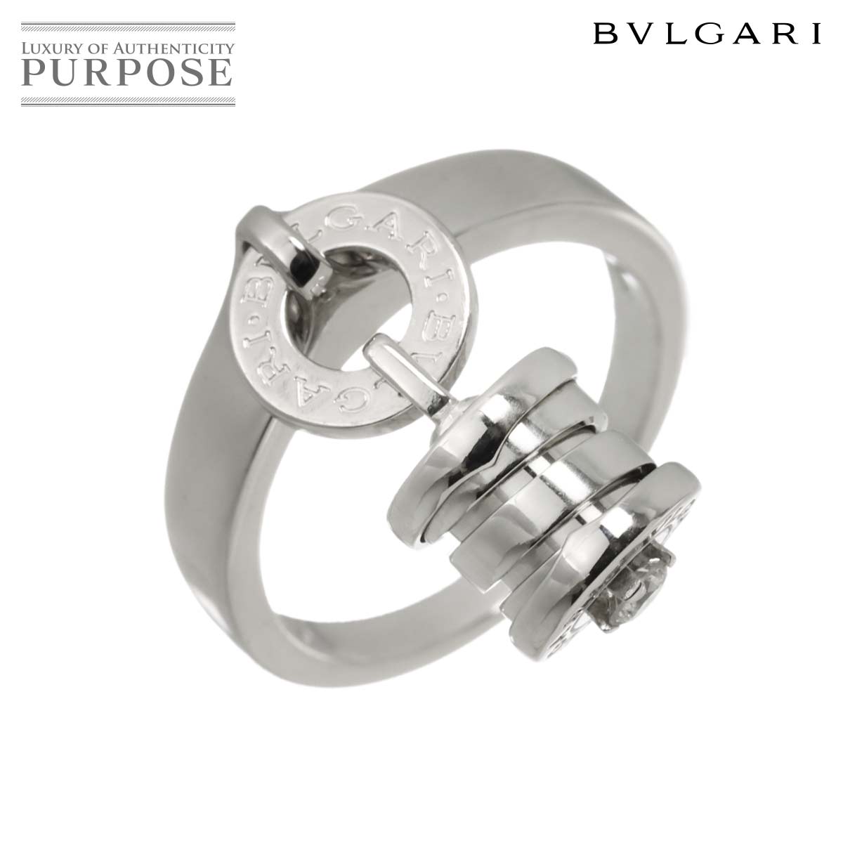 BVLGARI ビーゼロワン エレメント 10.5号 リング ダイヤ 1P K18 WG ホワイトゴールド 750 指輪 B-ZERO1 Element Ring ブルガリ 90333656