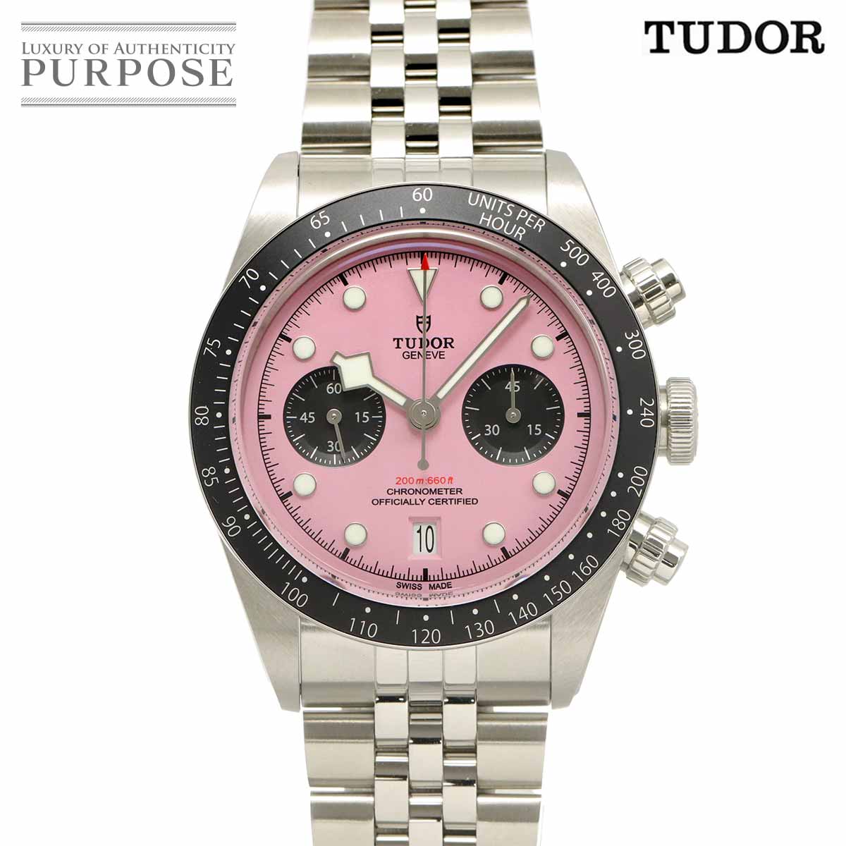 TUDOR ブラックベイ クロノ 79360N クロノグラフ メンズ 腕時計 デイト ピンク オートマ 自動巻き ウォッチ Black Bay チューダー チュードル 90341110