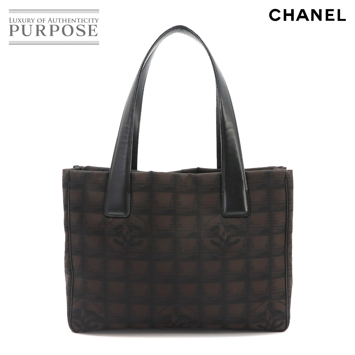 CHANEL ニュートラベルライン トート MM バッグ ナイロンジャガード