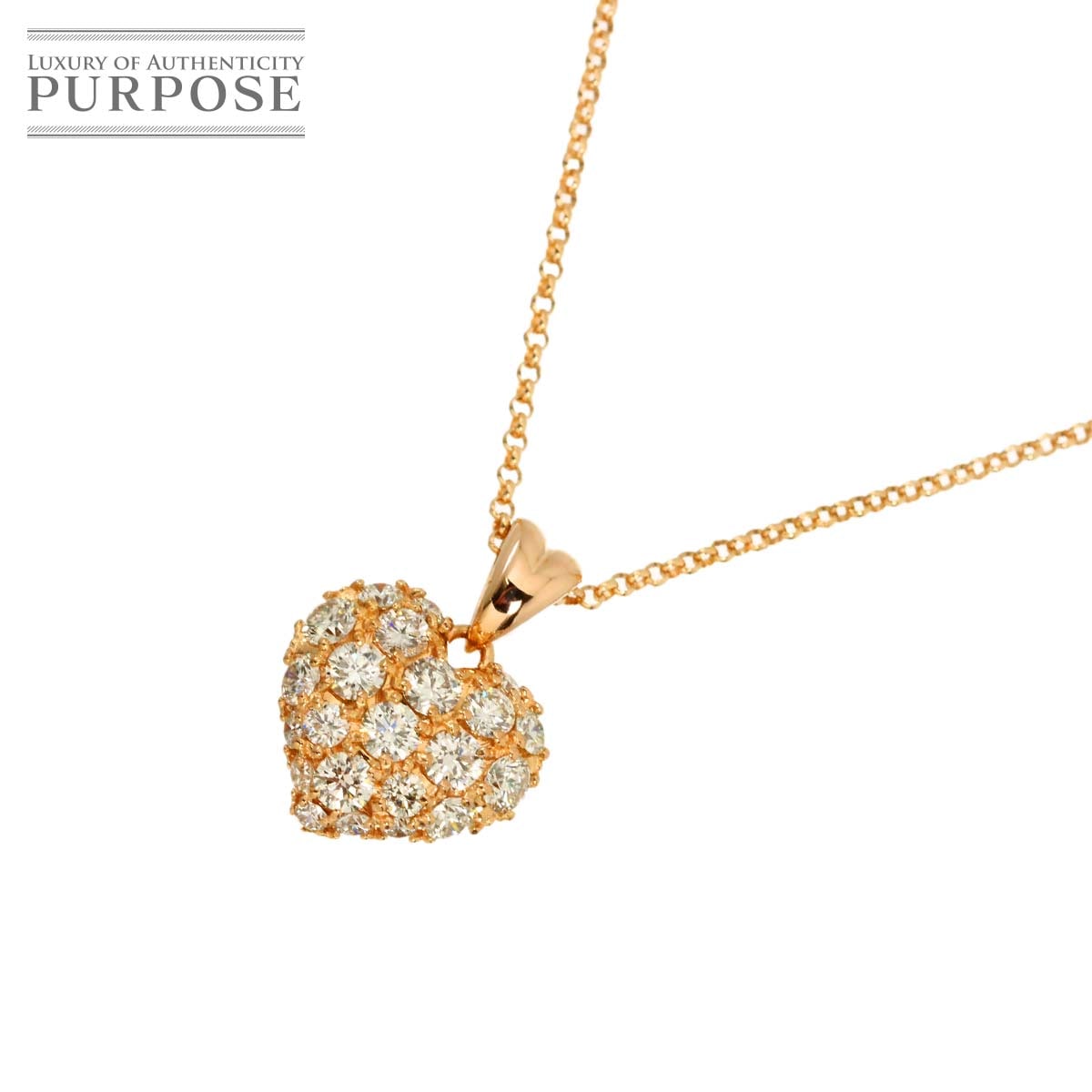 ダイヤ 0.50ct ネックレス 45cm K18 PG ピンクゴールド 750 【鑑別カード付き】 Diamond Necklace 90342147