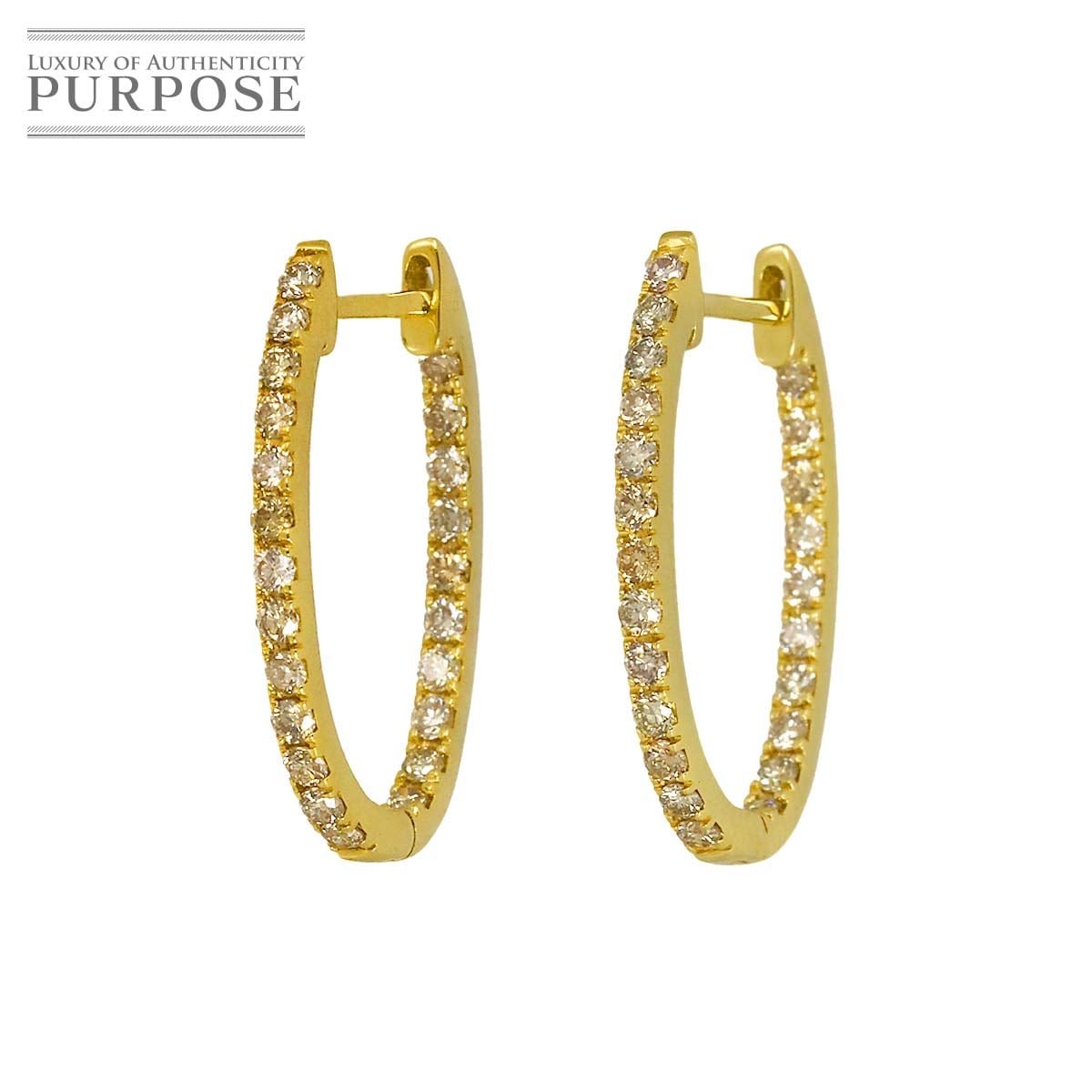 ダイヤ 0.26ct/0.26ct ピアス K18 YG イエローゴールド 750 Diamond Earrings Pierced 90342195