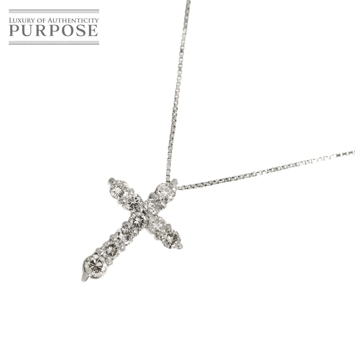 ダイヤ 0.50ct ネックレス 42cm Pt プラチナ Diamond Necklace 90342204