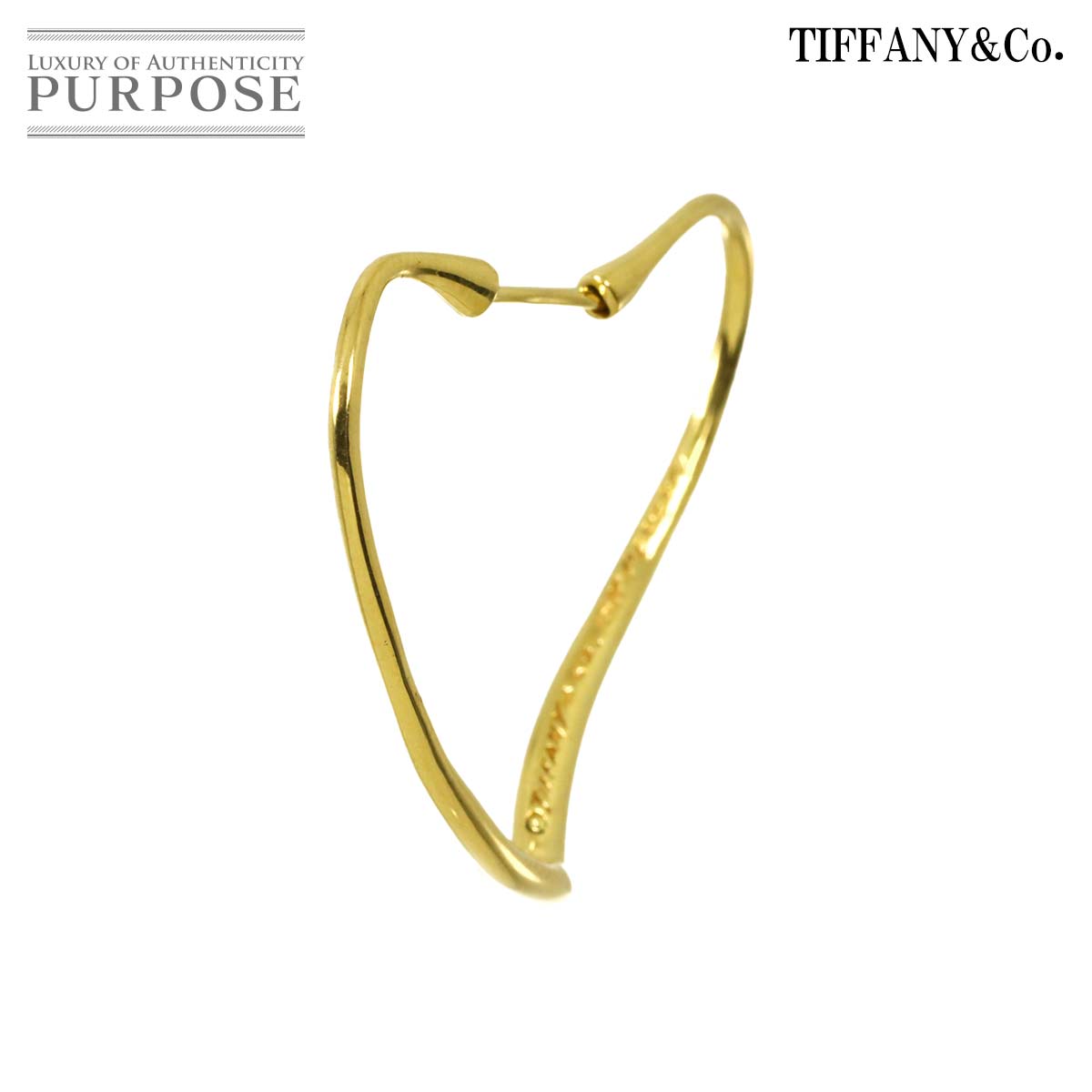 TIFFANY&Co. オープンハート ピアス K18 YG イエローゴールド 750 片耳 片方のみ Earring Pierced ティファニー 90332690