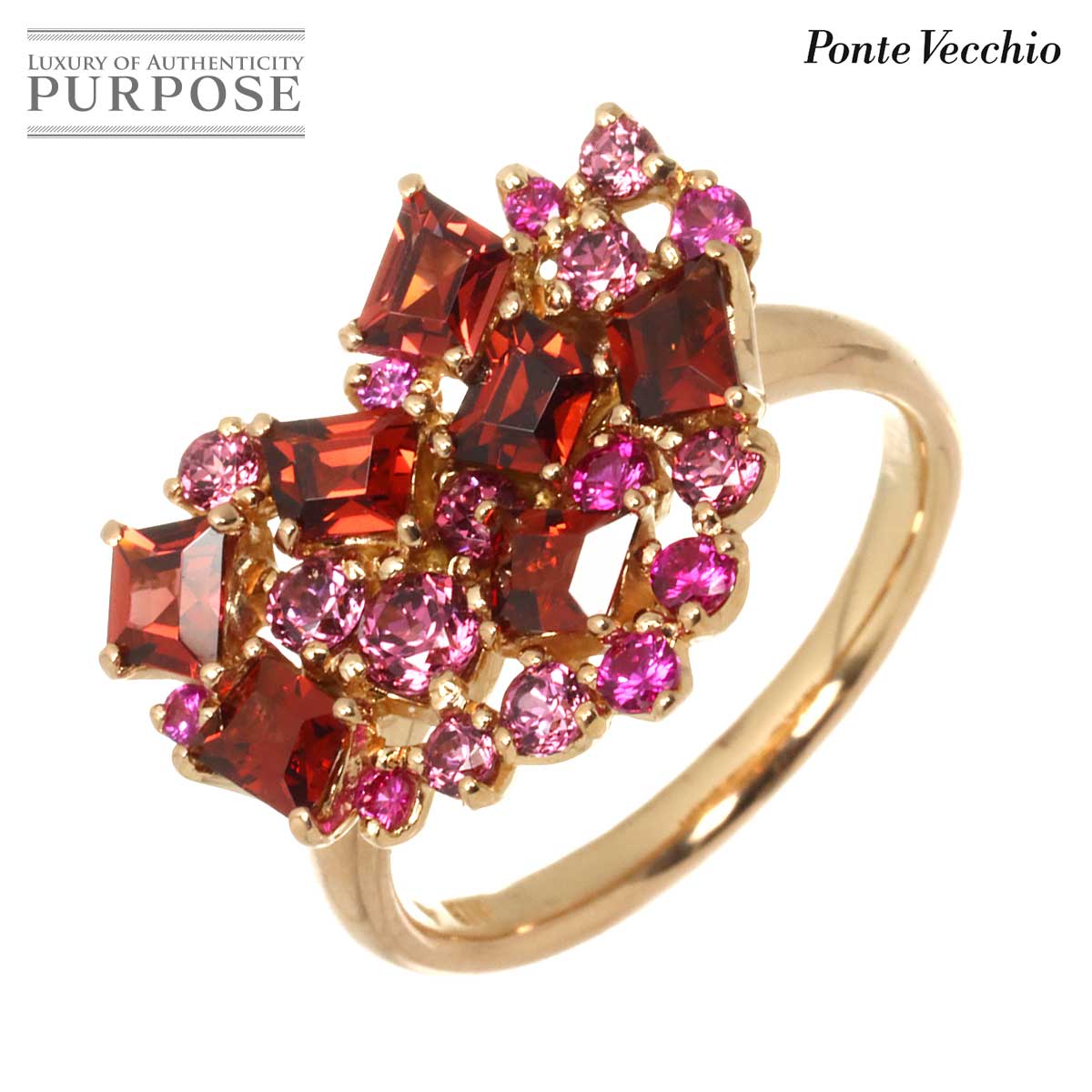 Ponte Vecchio 13号 リング マルチストーン ルビー 0.17ct K18 PG ピンクゴールド 750 指輪 Ring ポンテヴェキオ 90333427