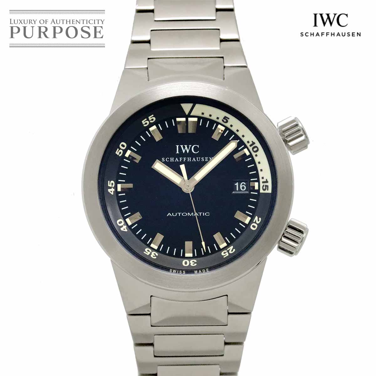 IWC アクアタイマー IW354805 メンズ 腕時計 デイト ブラック オートマ 自動巻き ウォッチ インターナショナル ウォッチ カンパニー Aqua Timer 90332095