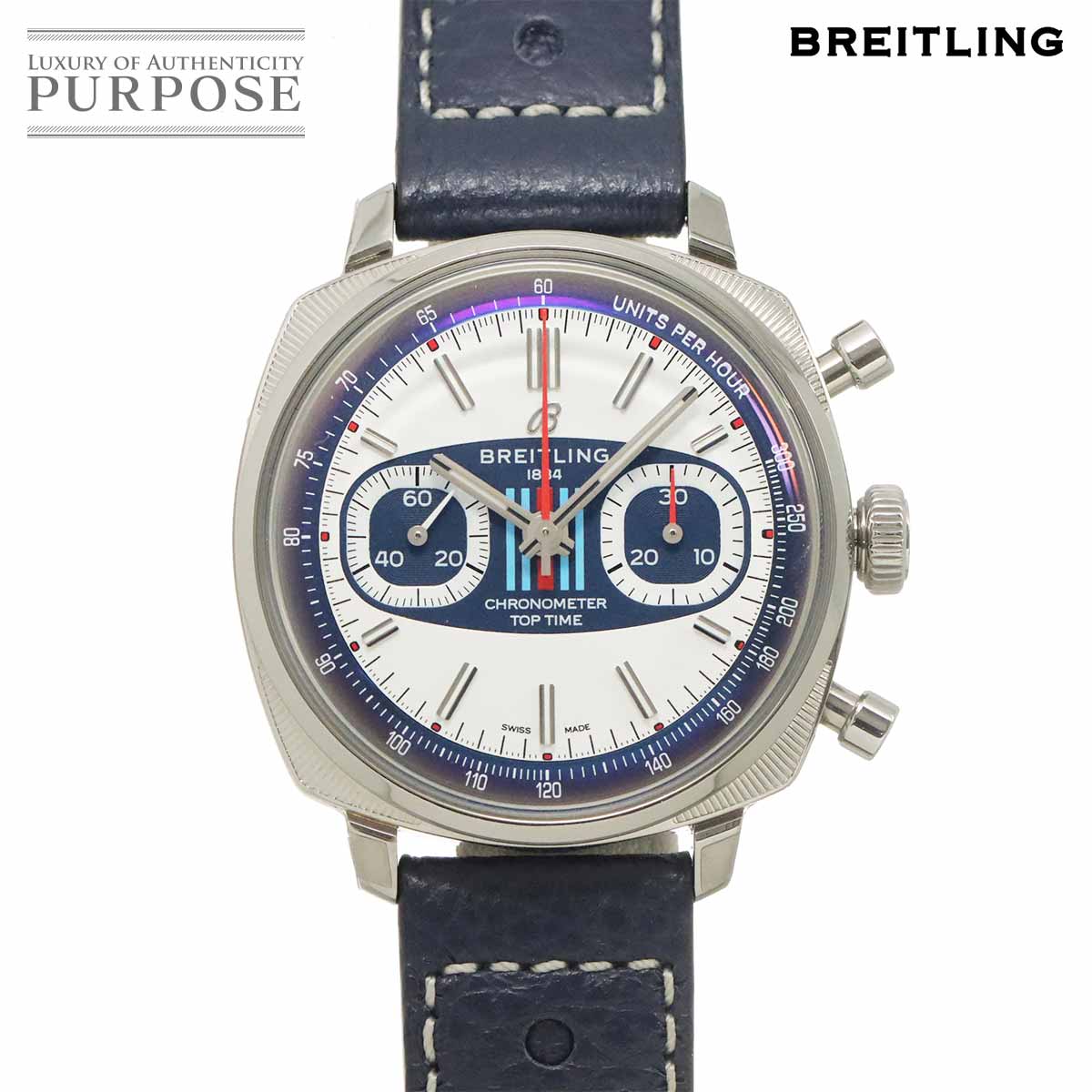 BREITLING トップタイム B01 マルティーニ レーシング AB0177 メンズ 腕時計 ホワイト 自動巻き Top Time ブライトリング 90340932