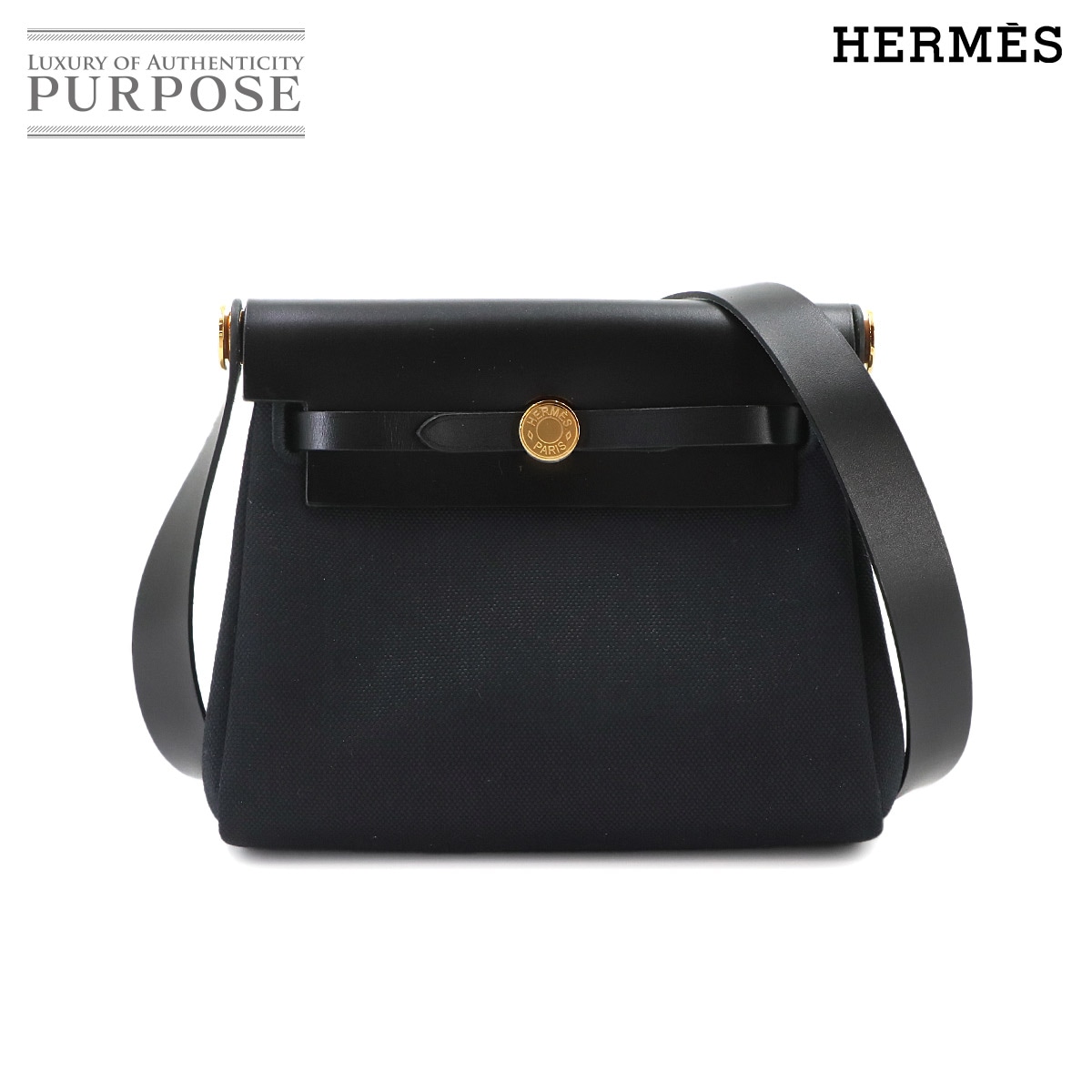 HERMES エールバッグ ジップ 20 ショルダー バッグ トワルミリタリー ヴァッシュハンター ブラック K刻印 Her Bag Zip 20 エルメス 90340872