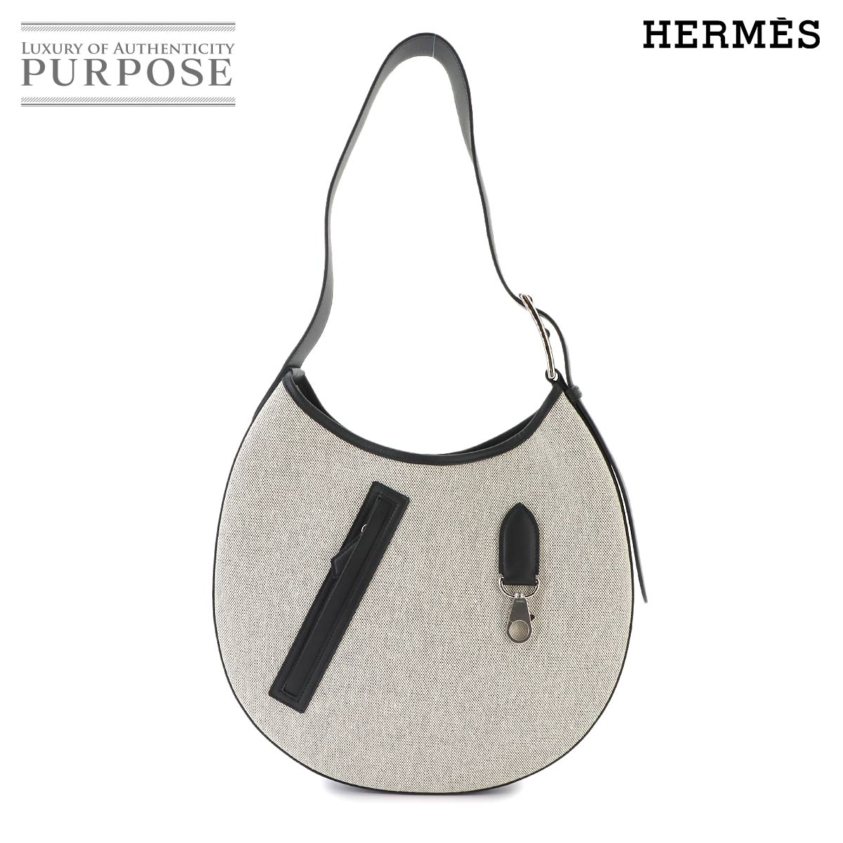 HERMES アルソン ショルダー バッグ トワルアッシュ スイフト ブラック W刻印 シルバー 金具 Arcon エルメス 90341047