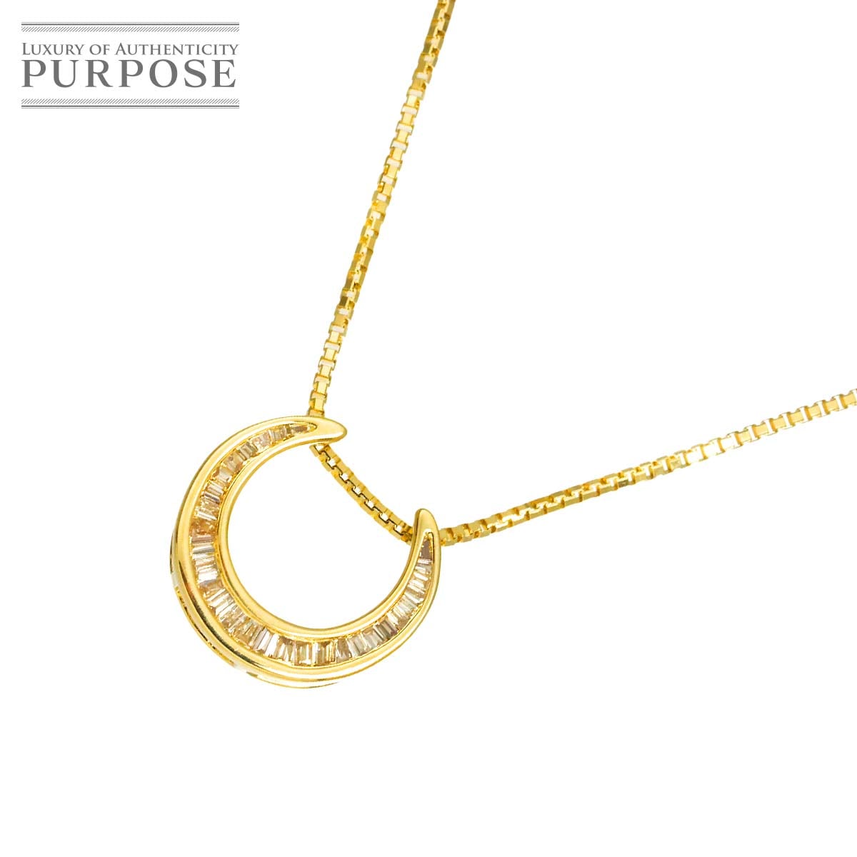 ダイヤ 0.18ct ネックレス 50cm K18 YG イエローゴールド 750 Diamond Necklace 90316355