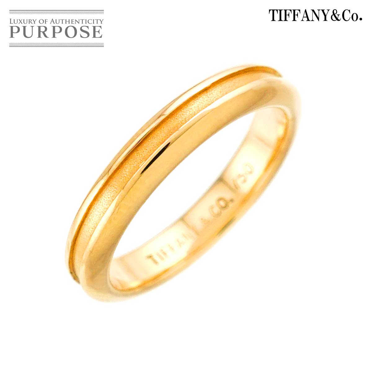 TIFFANY&Co. 6.5号 リング K18 YG イエローゴールド 750 指輪 Band Ring ティファニー 90313770
